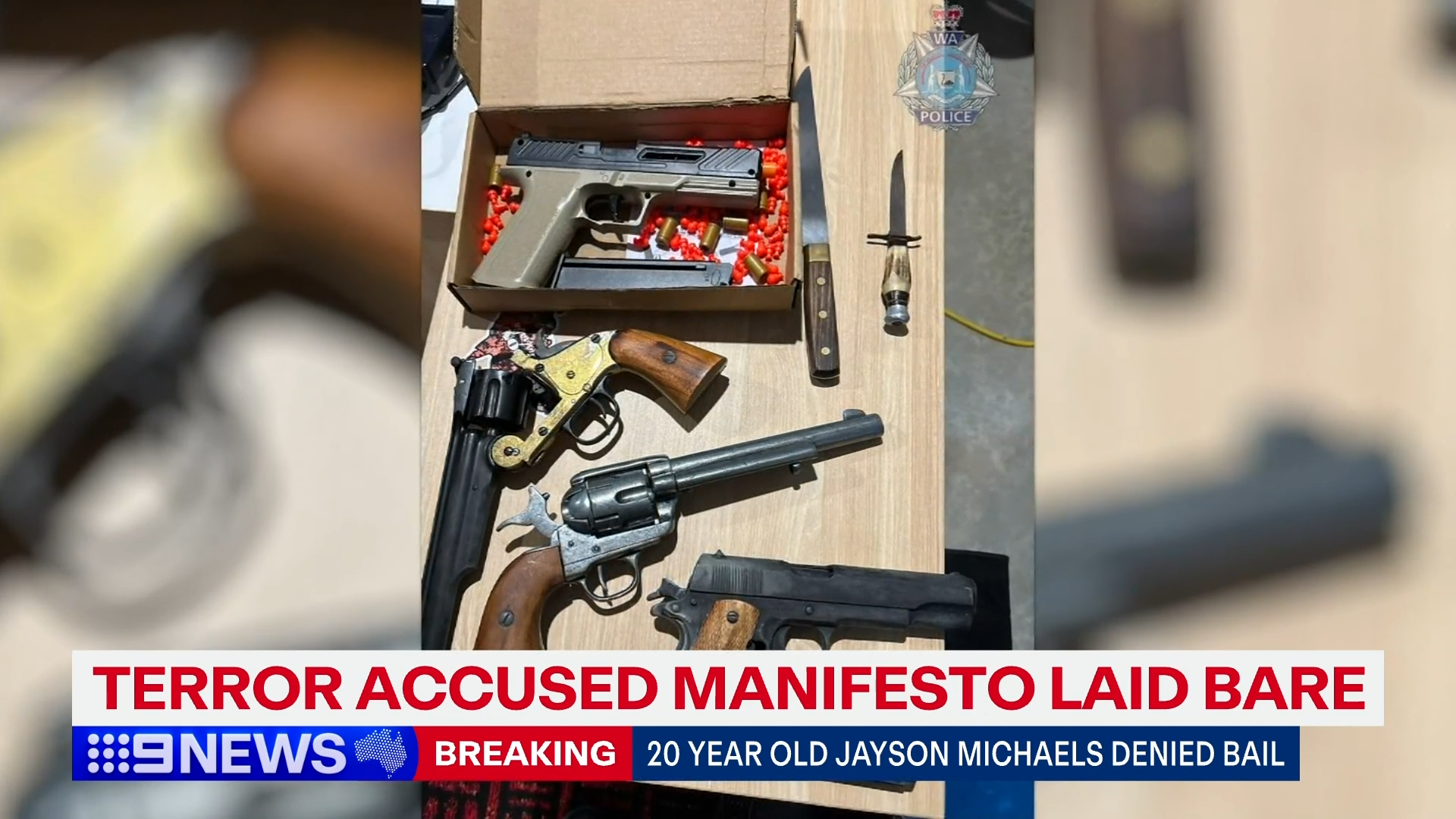 Items allegedly found in his Bindoon home during police raid