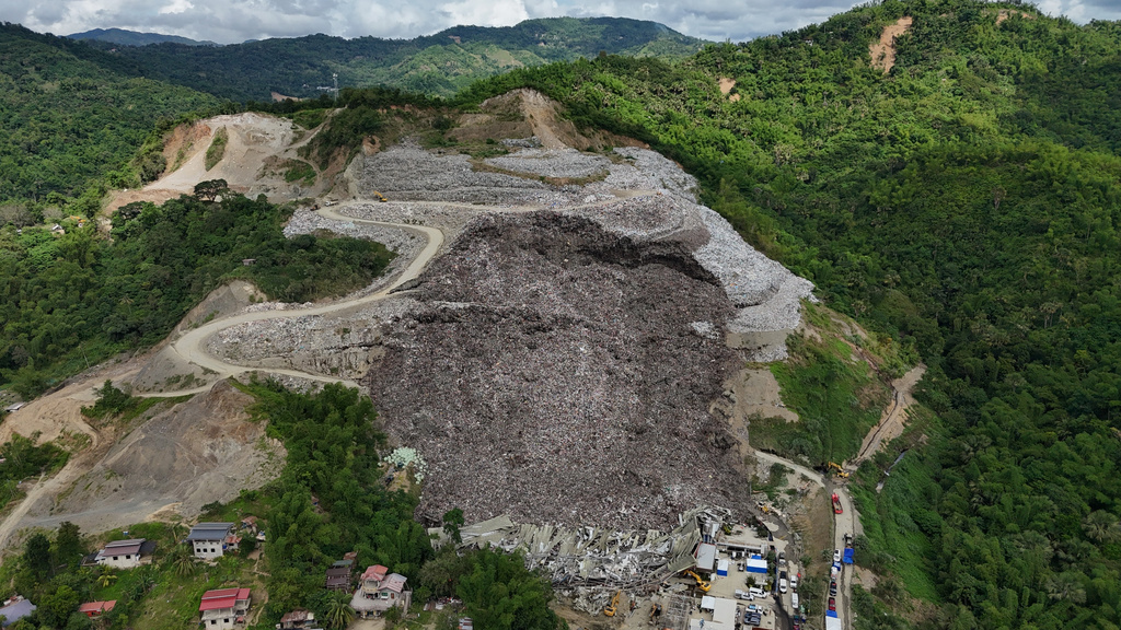 Waste segregation facility in Binaliw, Cebu city, central Philippines
