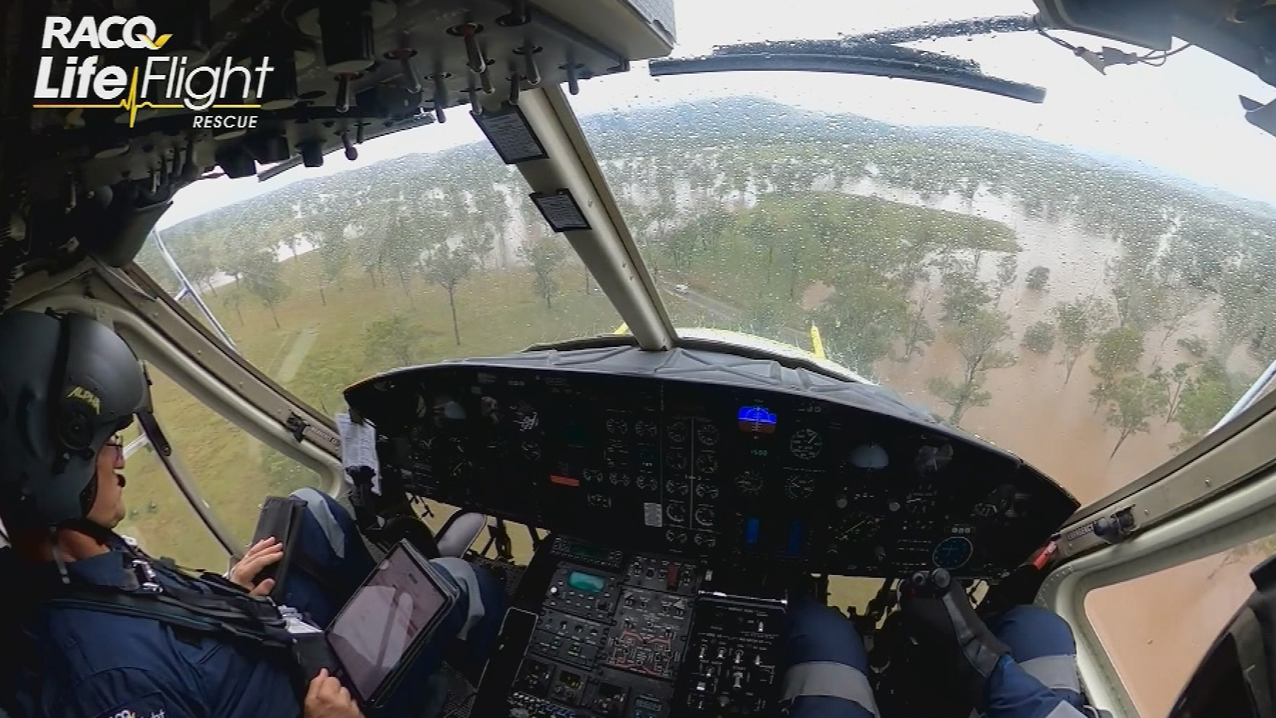 A helicopter searching for the missing teen in Queensland.