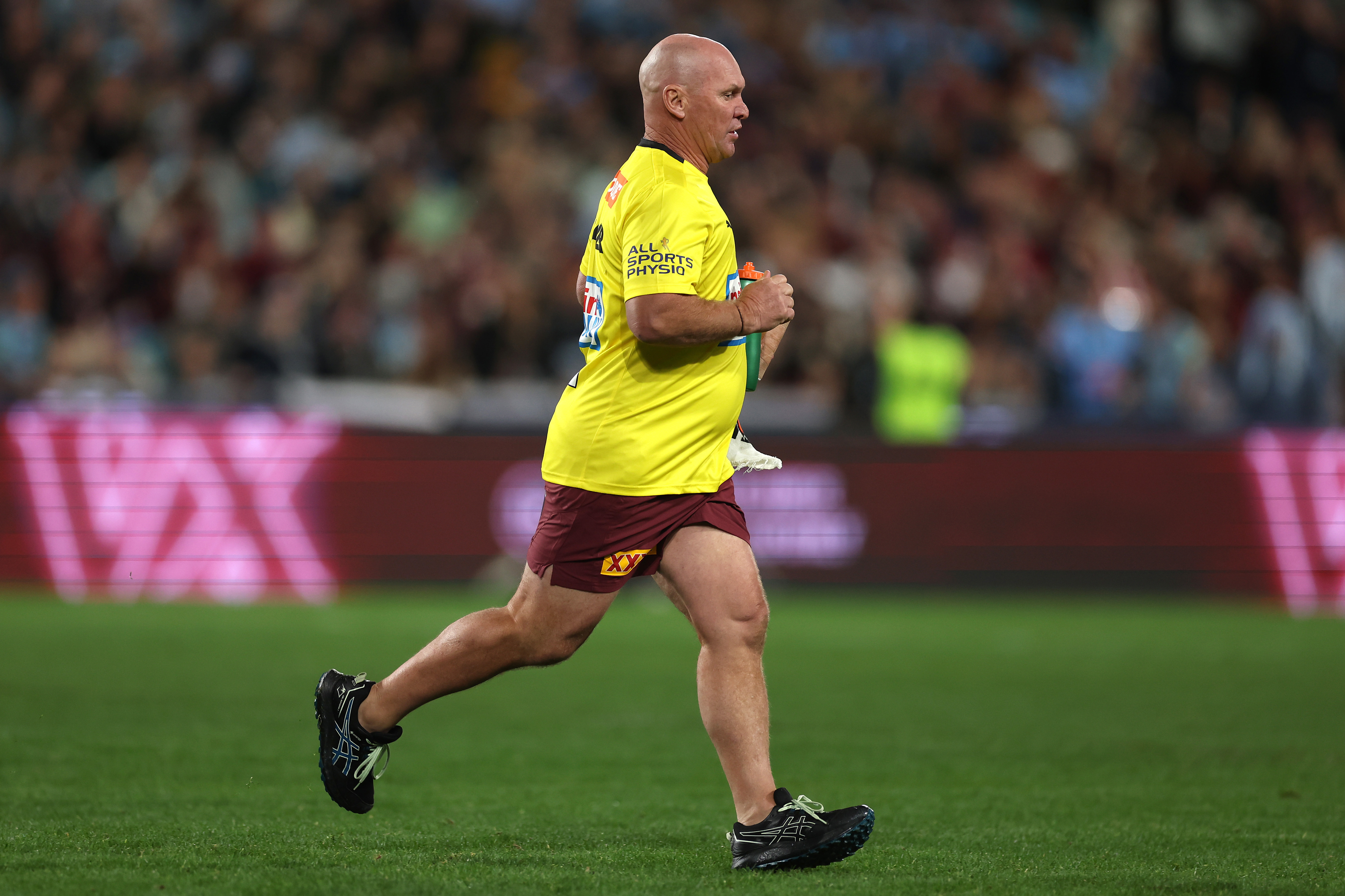 Former Maroons player Allan Langer is seen during game three of State of Origin.