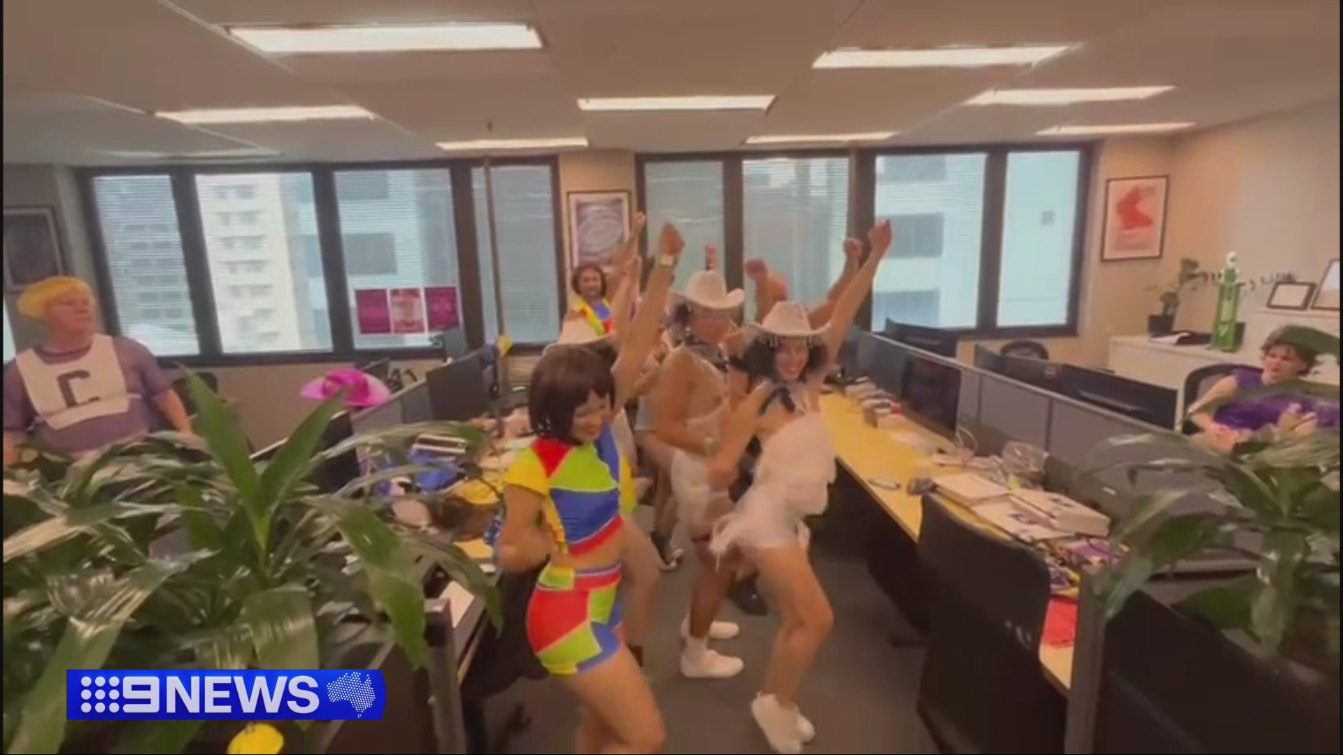 Participants prepare for Magda Szubanski's float.