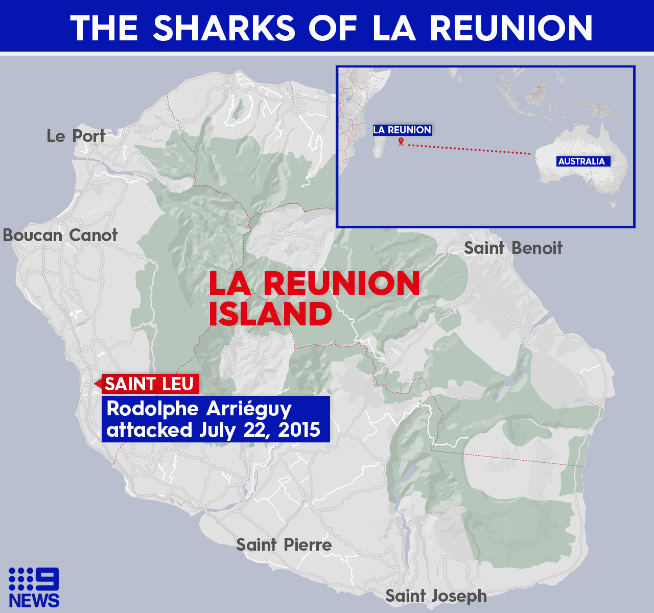 Réunion Island is a French department in the Indian Ocean.