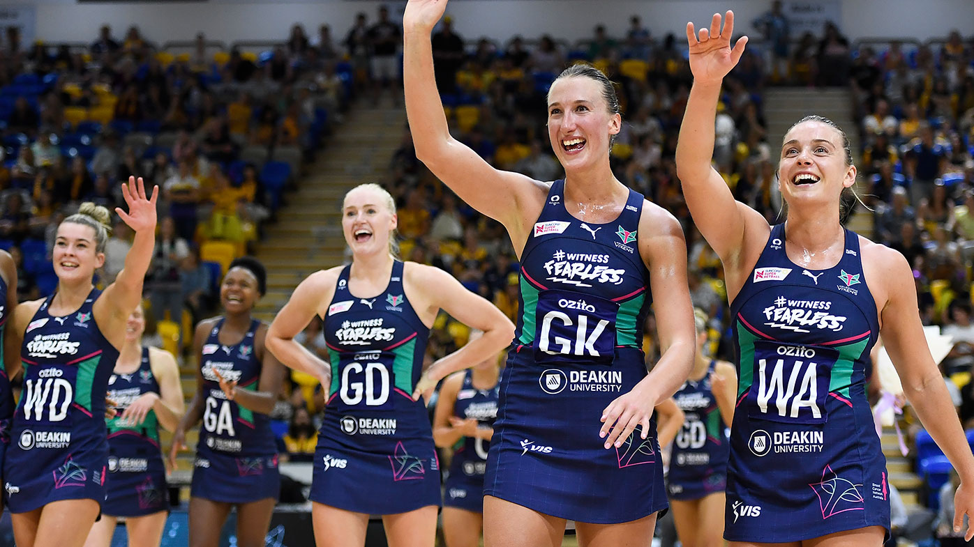 Melbourne Vixens wave to fans after securing a spot in the Grand Final