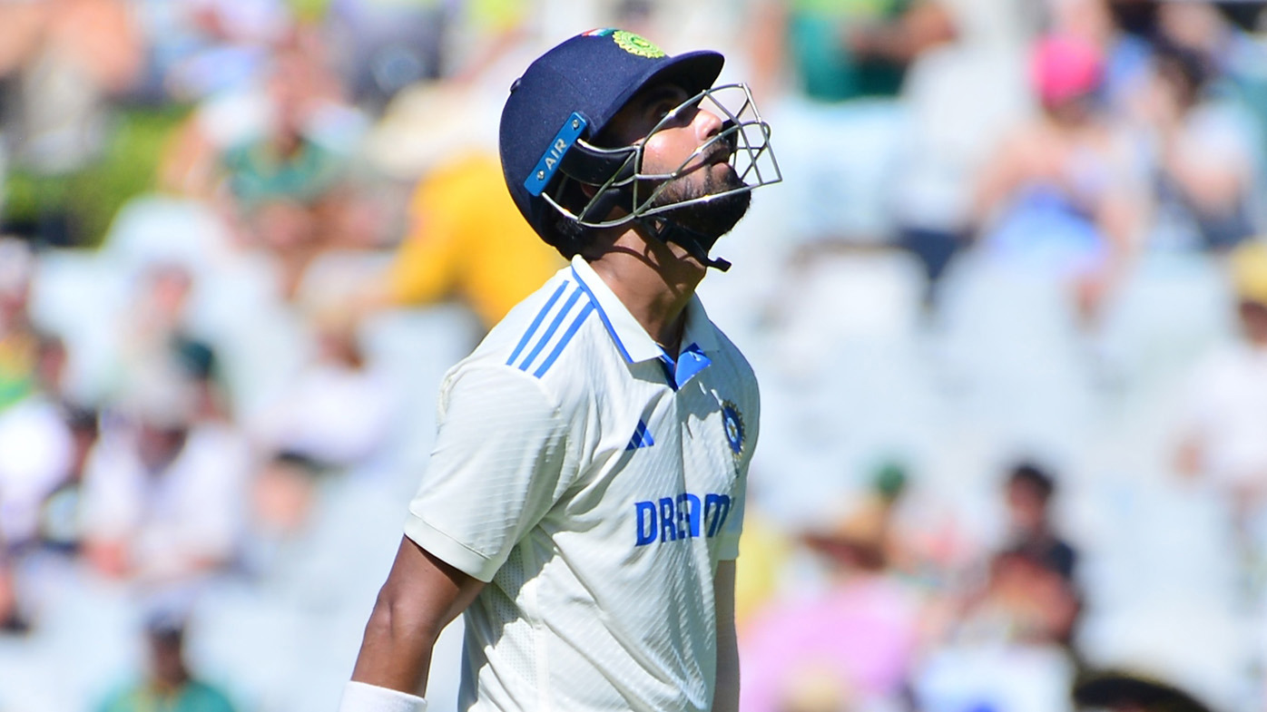 India's KL Rahul walks from the middle after being dismissed at Newlands.