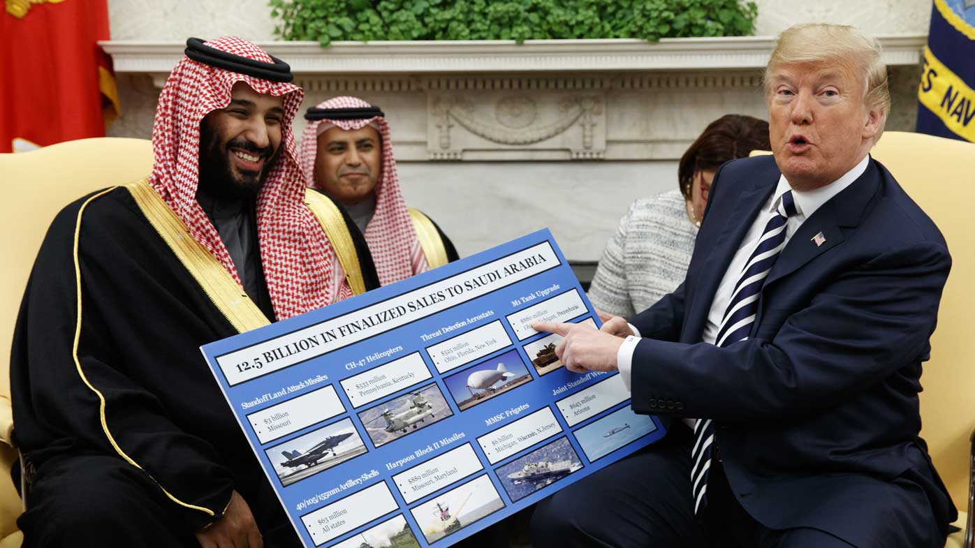 Mohammed bin Salman y Donald Trump en la Casa Blanca.