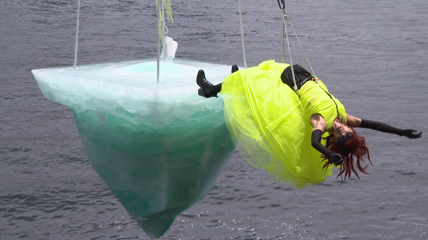 There is a 2.7-tonne iceberg suspended above Sydney Harbour this weekend.