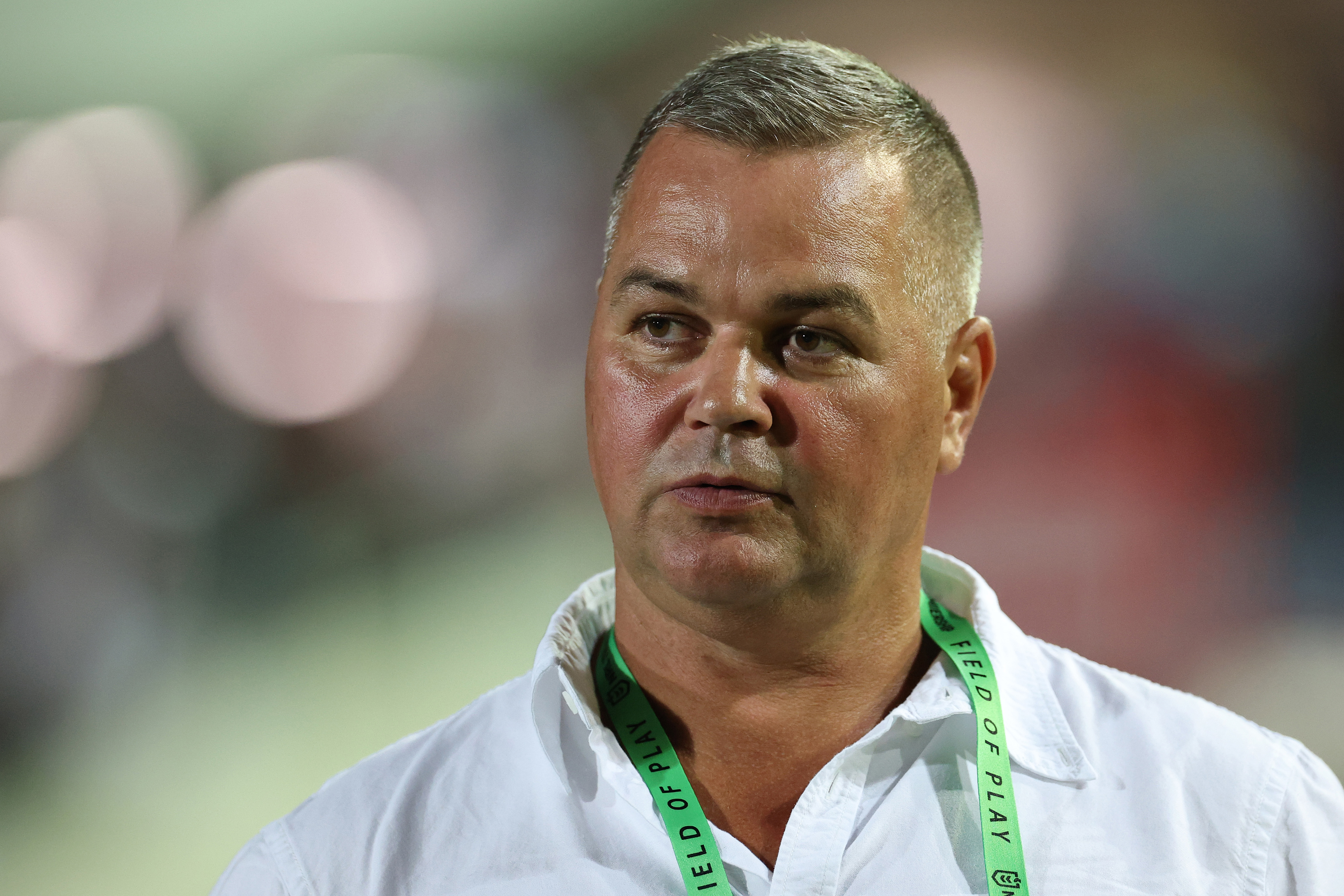 Sea Eagles head coach Anthony Seibold looks on during the round one NRL match between Manly Sea Eagles and North Queensland Cowboys at 4 Pines Park, on March 08, 2025, in Sydney, Australia. (Photo by Cameron Spencer/Getty Images)