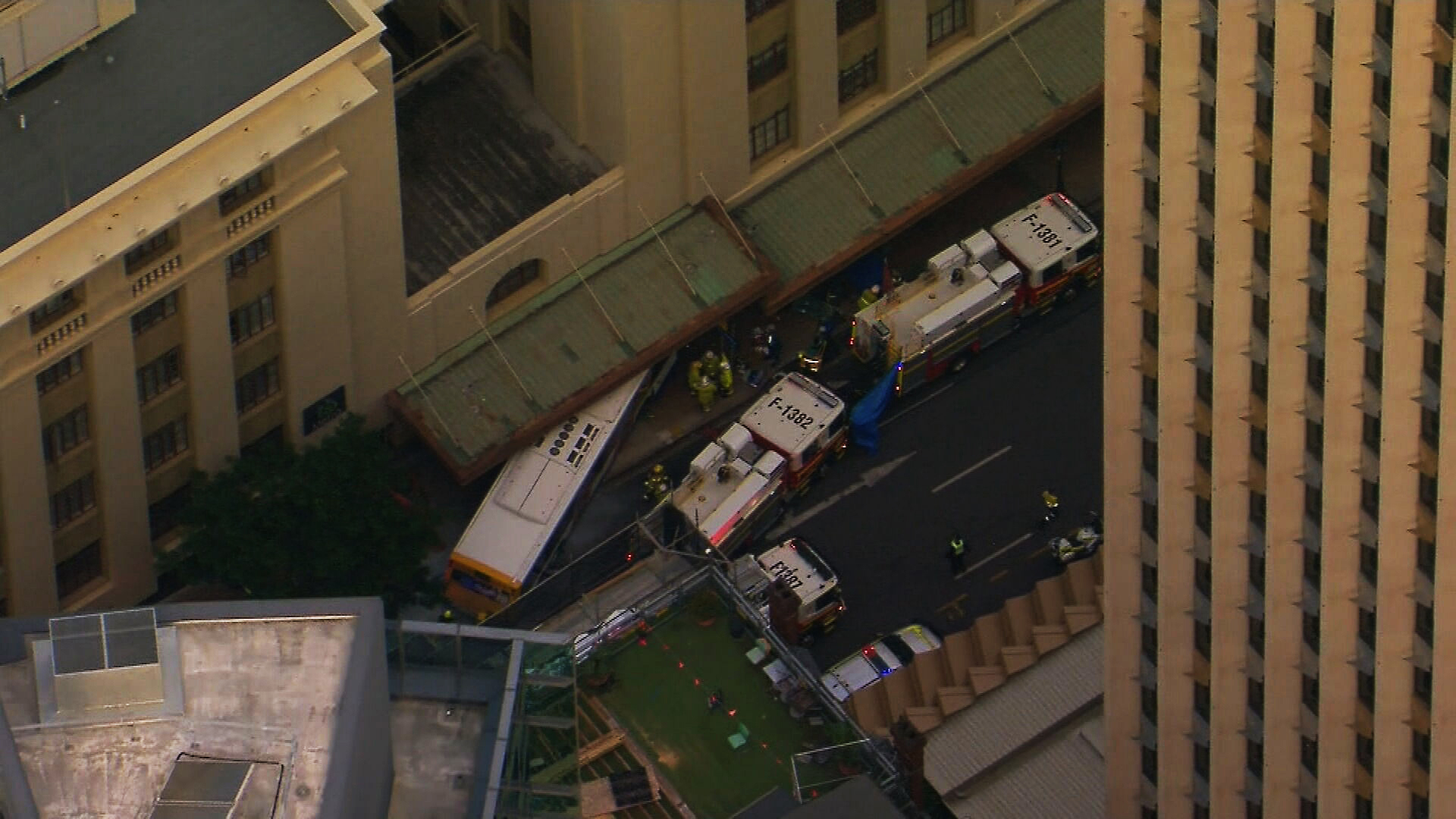 Multiple emergency services have rushed to the scene of a serious bus and pedestrian accident in Brisbane's CBD. The incident occurred on the corner of Edward Street and Ann Street at 5.06pm, with both streets closed.