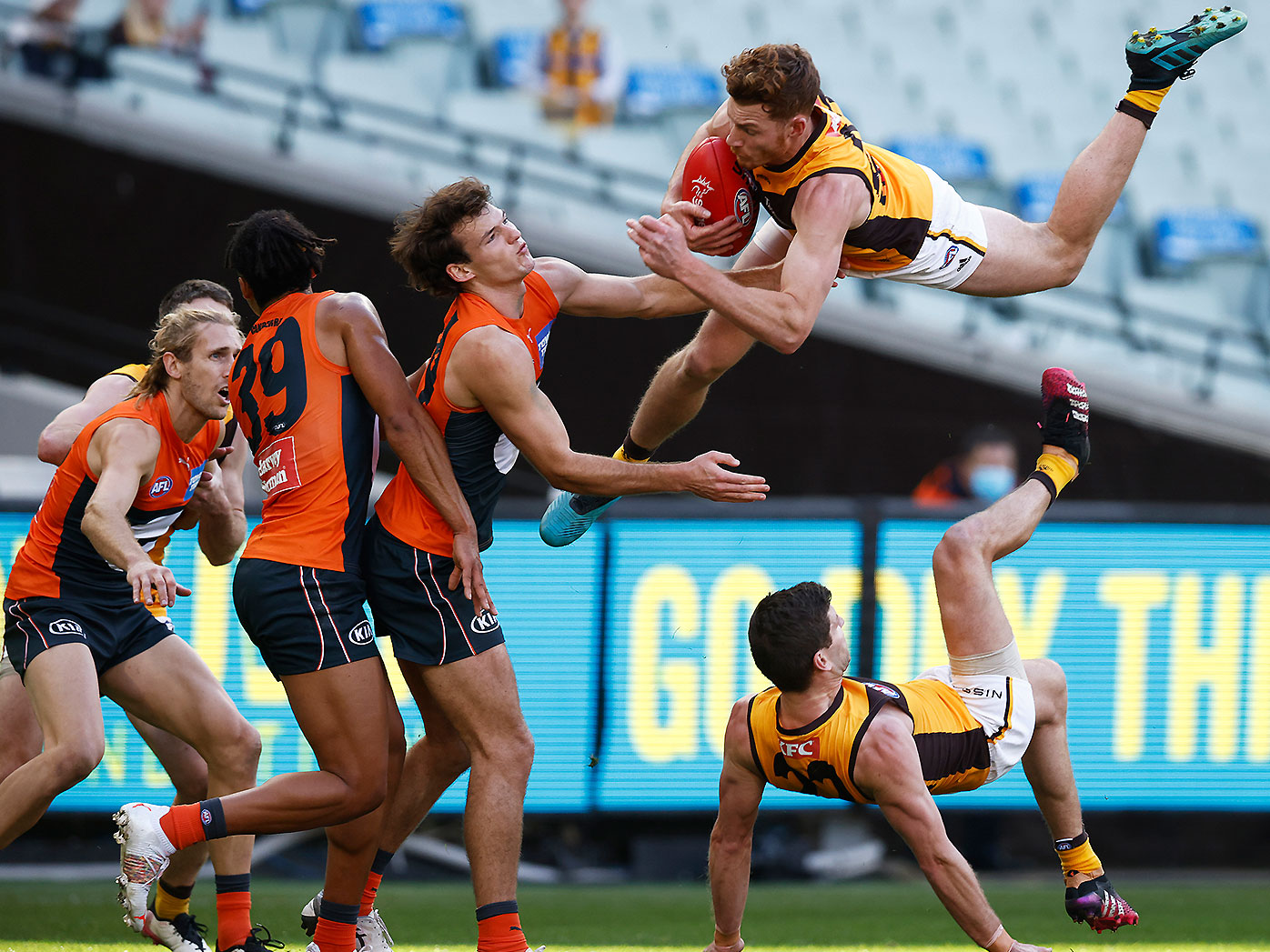 AFL Tim O'Brien Mark of the Year video highlights, GWS Giants vs Hawthorn