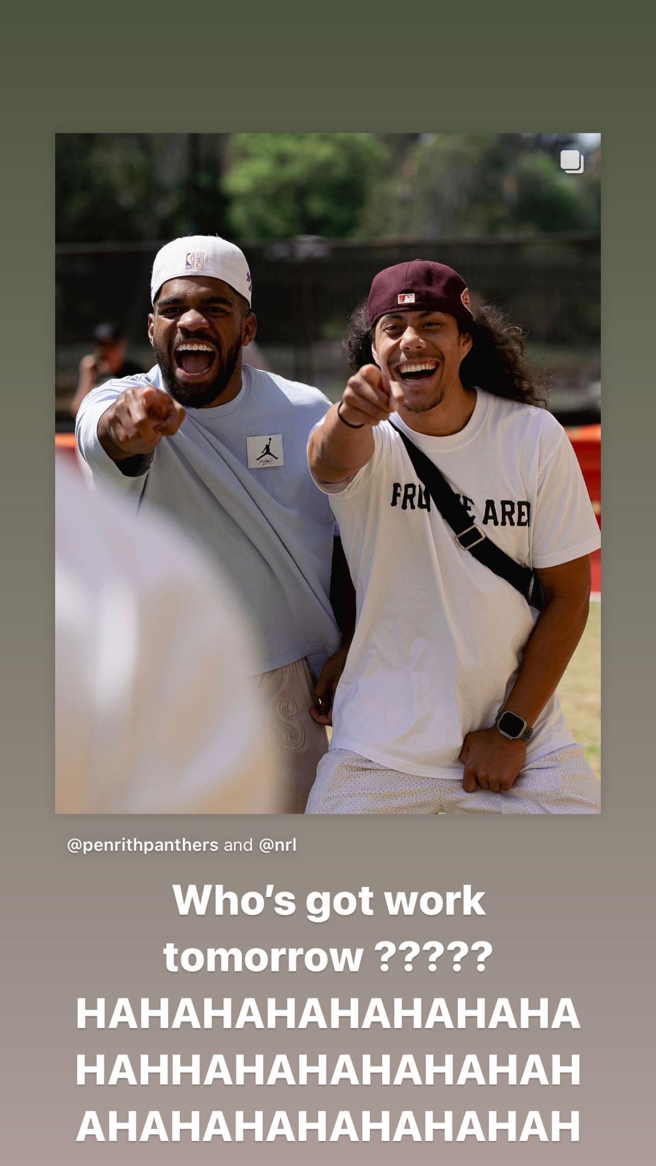 Jarome Luai took a swipe at fans on his Instagram following the Panthers' premiership win. 