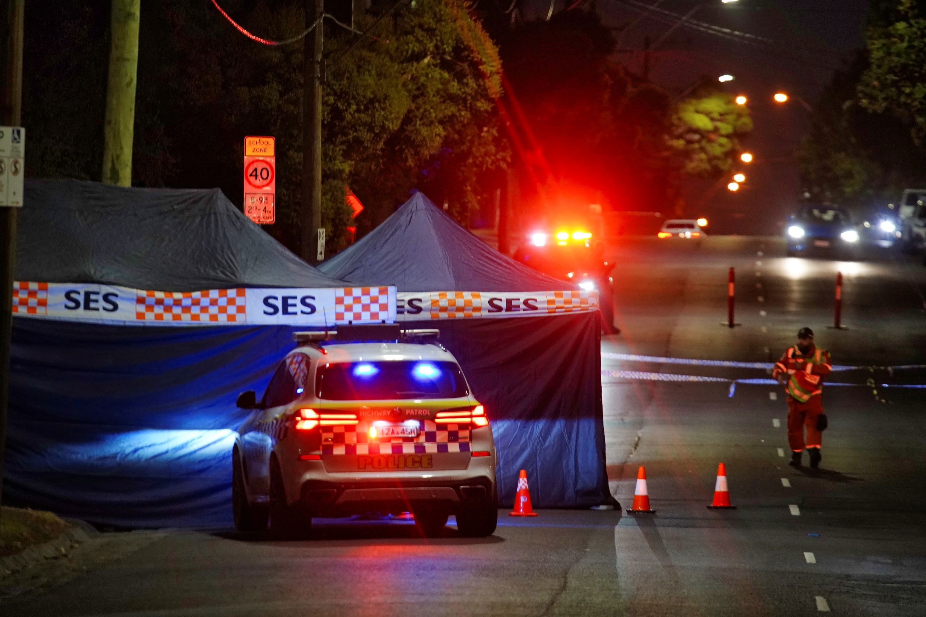 Scene of a car accident in Ascot Vale on Sunday 18 April 2026 outside the Supanova comic convention
