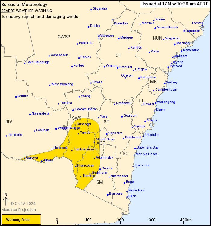 One Australian state is bracing for 48 hours of severe thunderstorms and heavy rainfall as large parts of the country are forecast to ring in a wet start to summer.