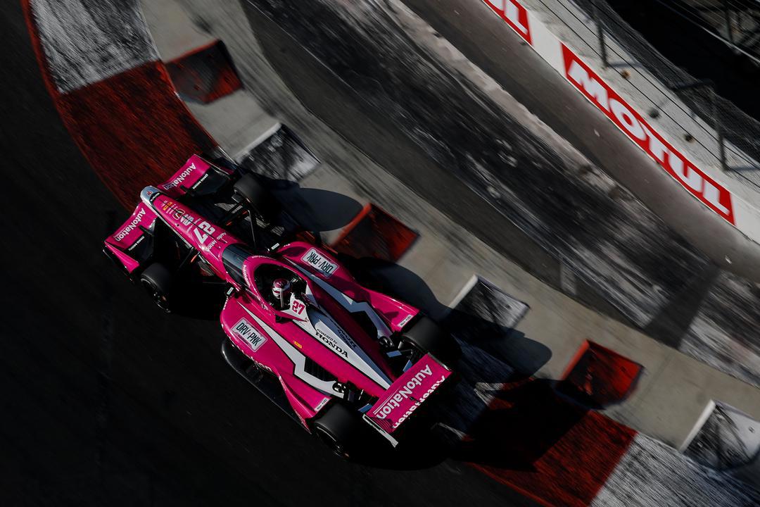 The No.27 of Kyle Kirkwood on the streets of Long Beach.