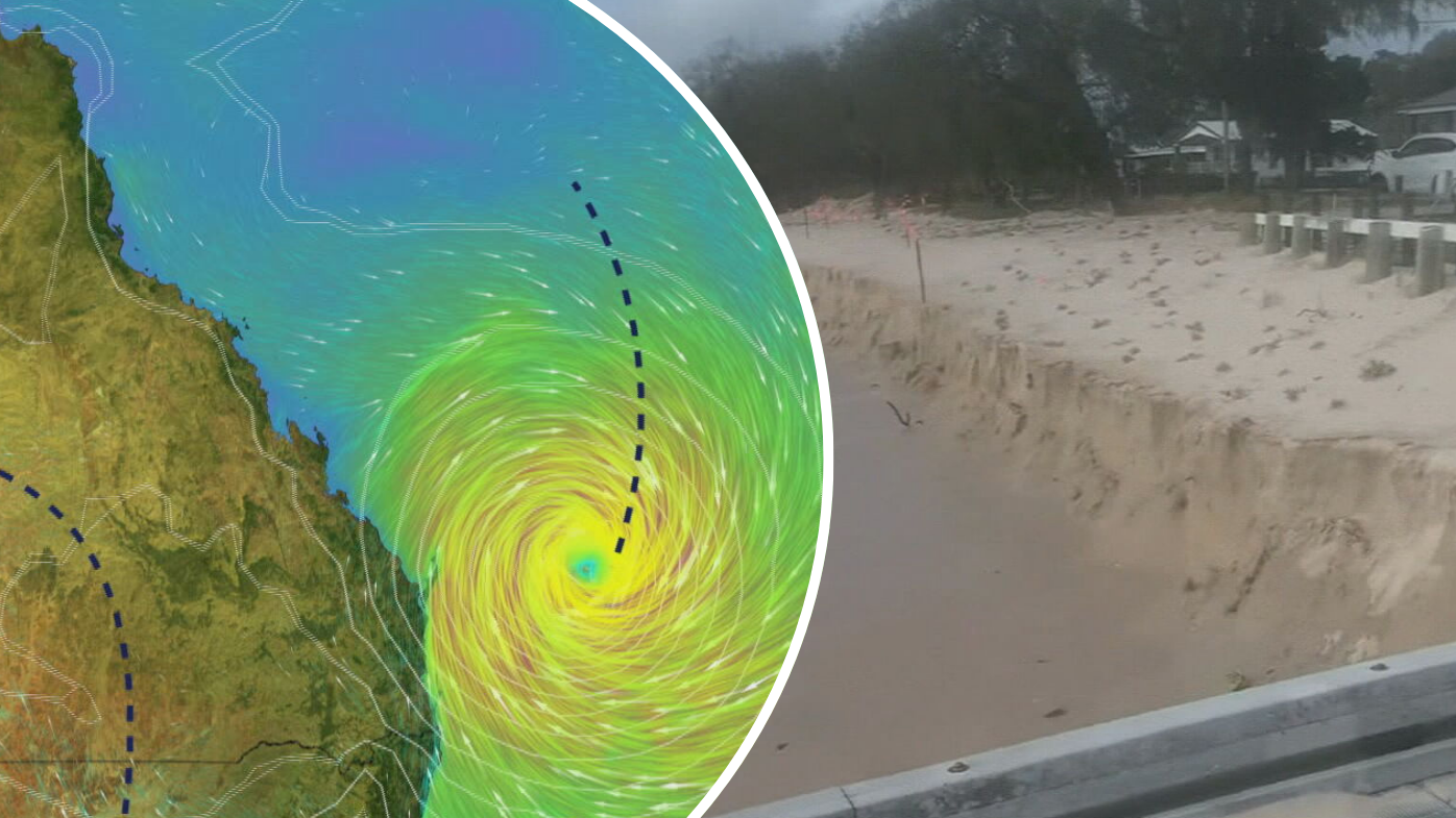 Beaches disappear as wild surf from Cyclone Alfred eats shoreline