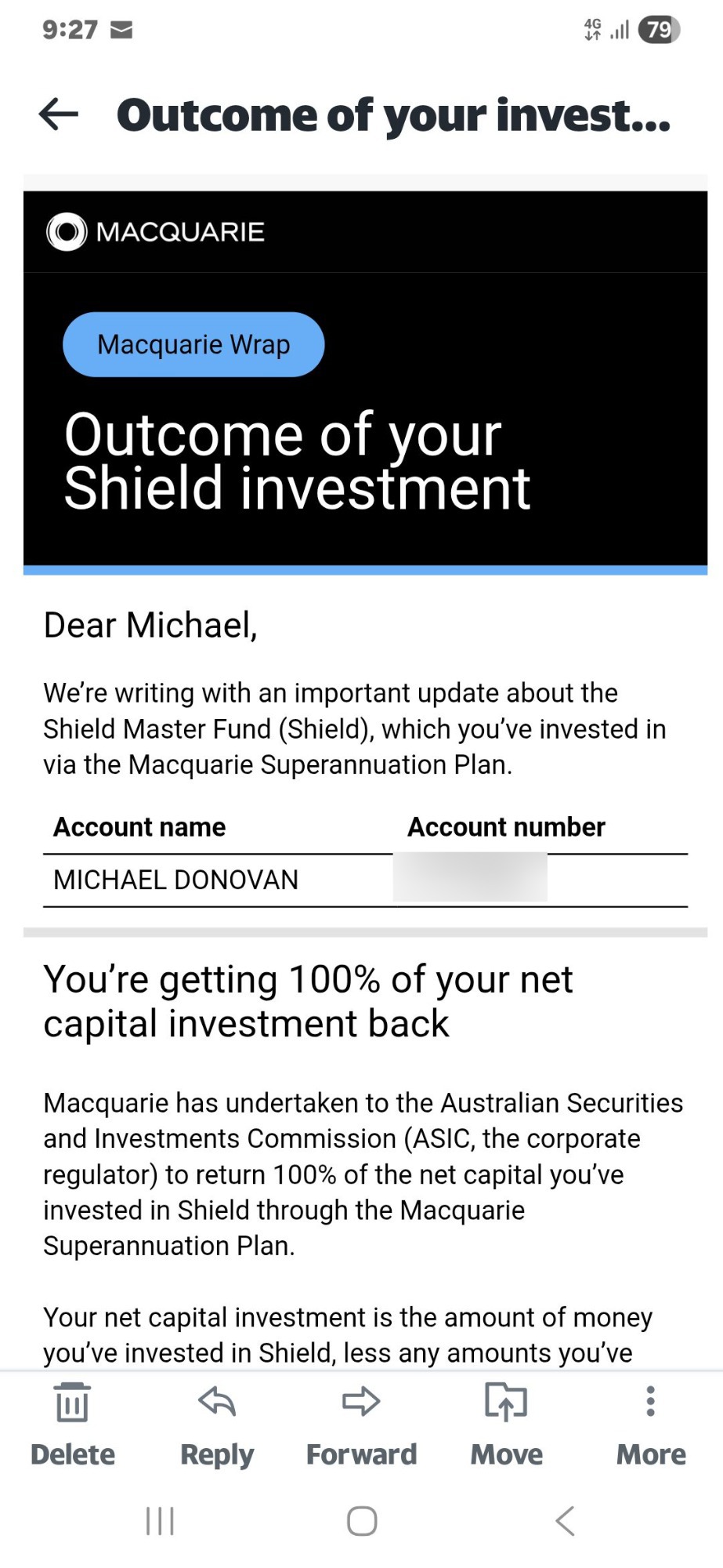 Email sent from MIML (Macquarie Bank) subsiadary