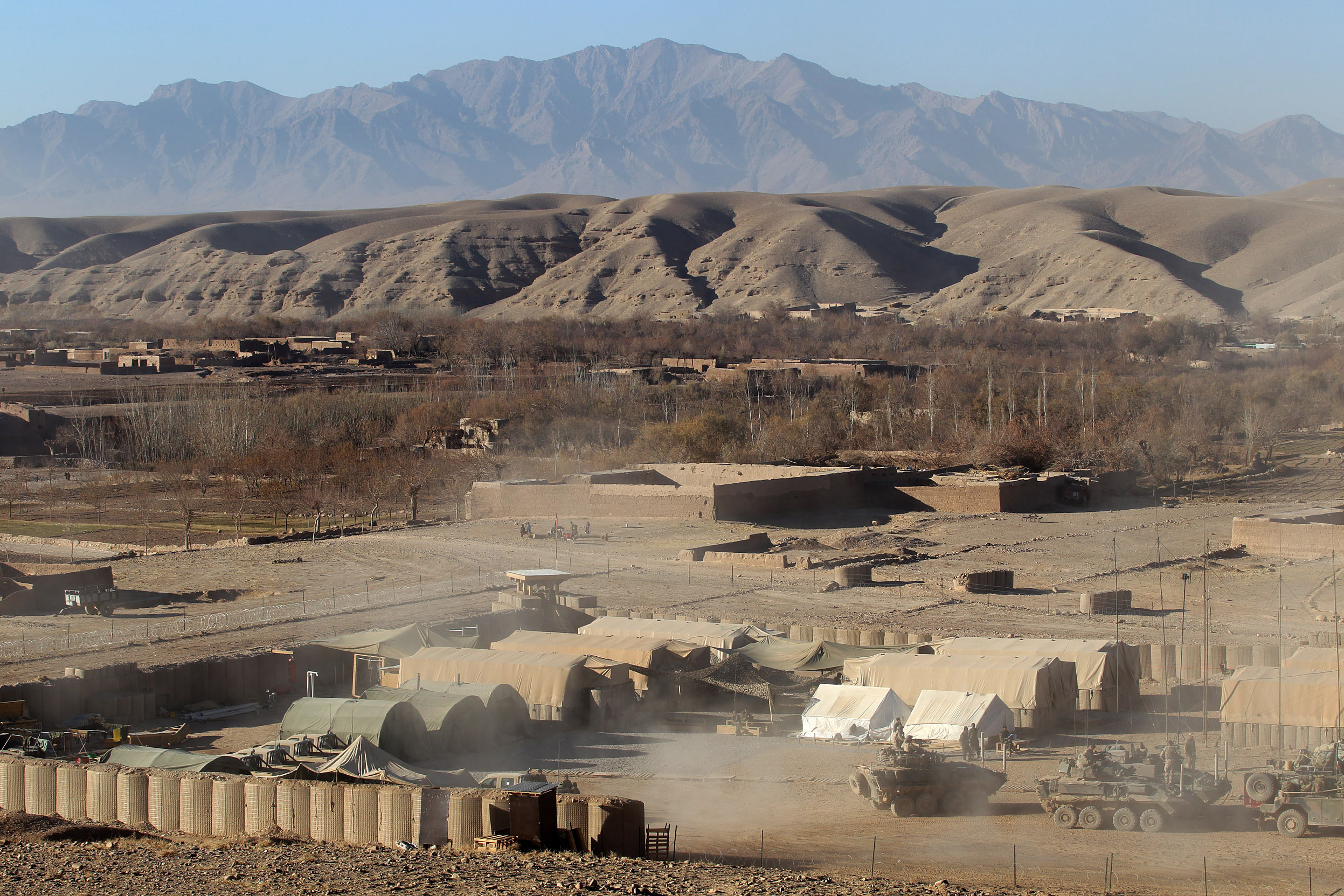 The Australian and Afghan National Army patrol base in Musazai in Uruzgan Province