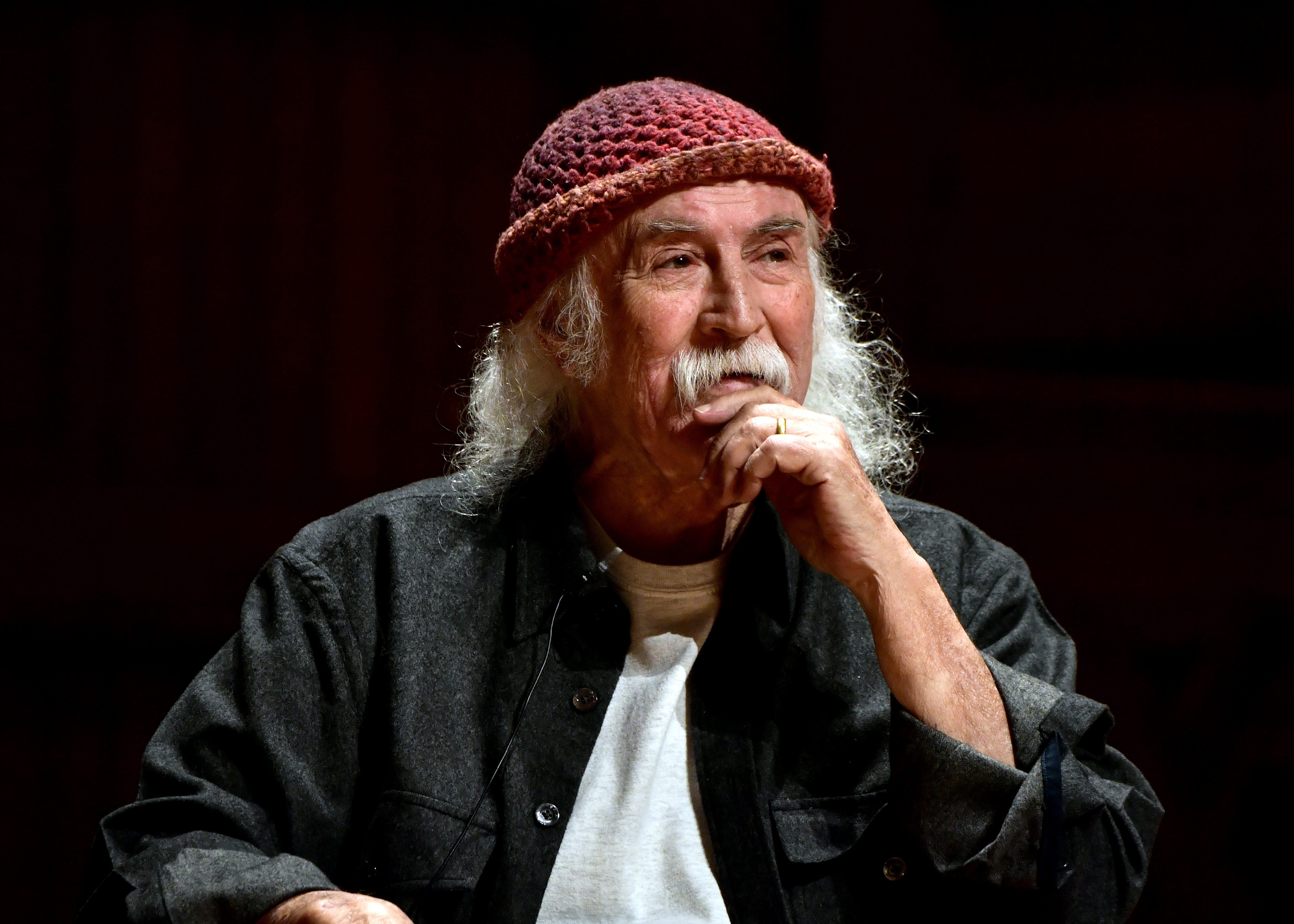 David Crosby at Harvard University's Sanders Theatre on September 25, 2018 in Cambridge, Massachusetts.