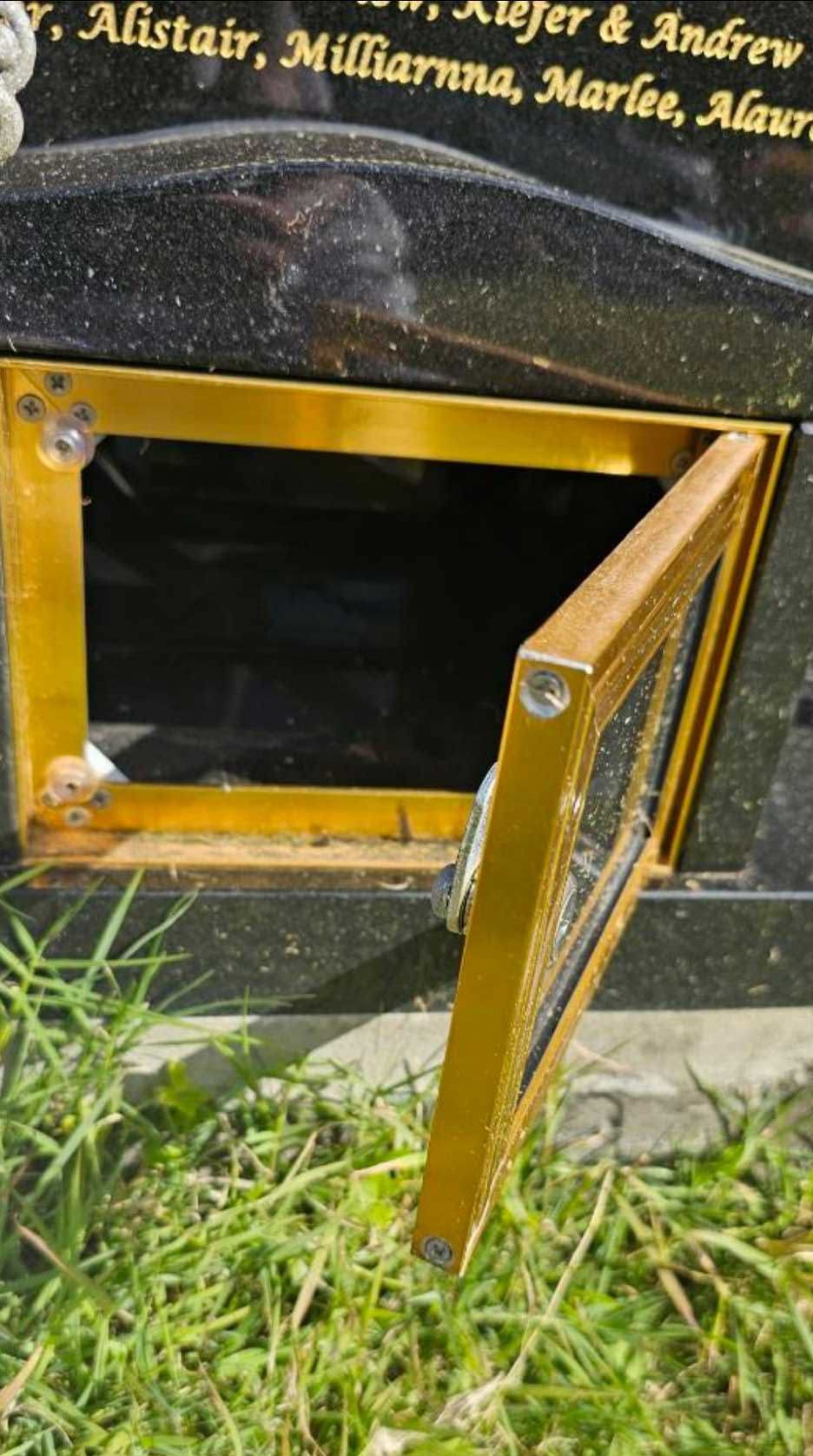 The tiara was kept in a box in Brittney's headstone at Mudgeeraba Cemetery.