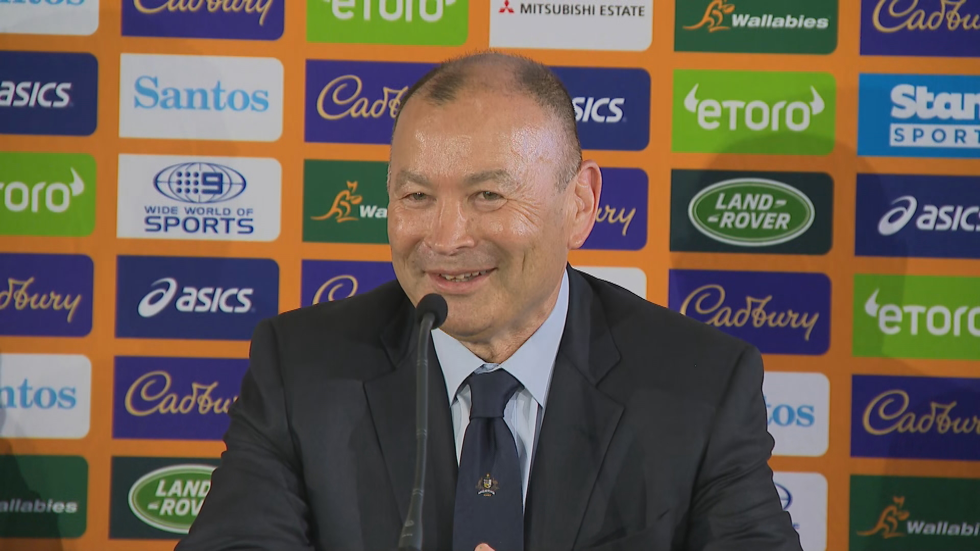 Eddie Jones speaks at a press conference in Sydney.