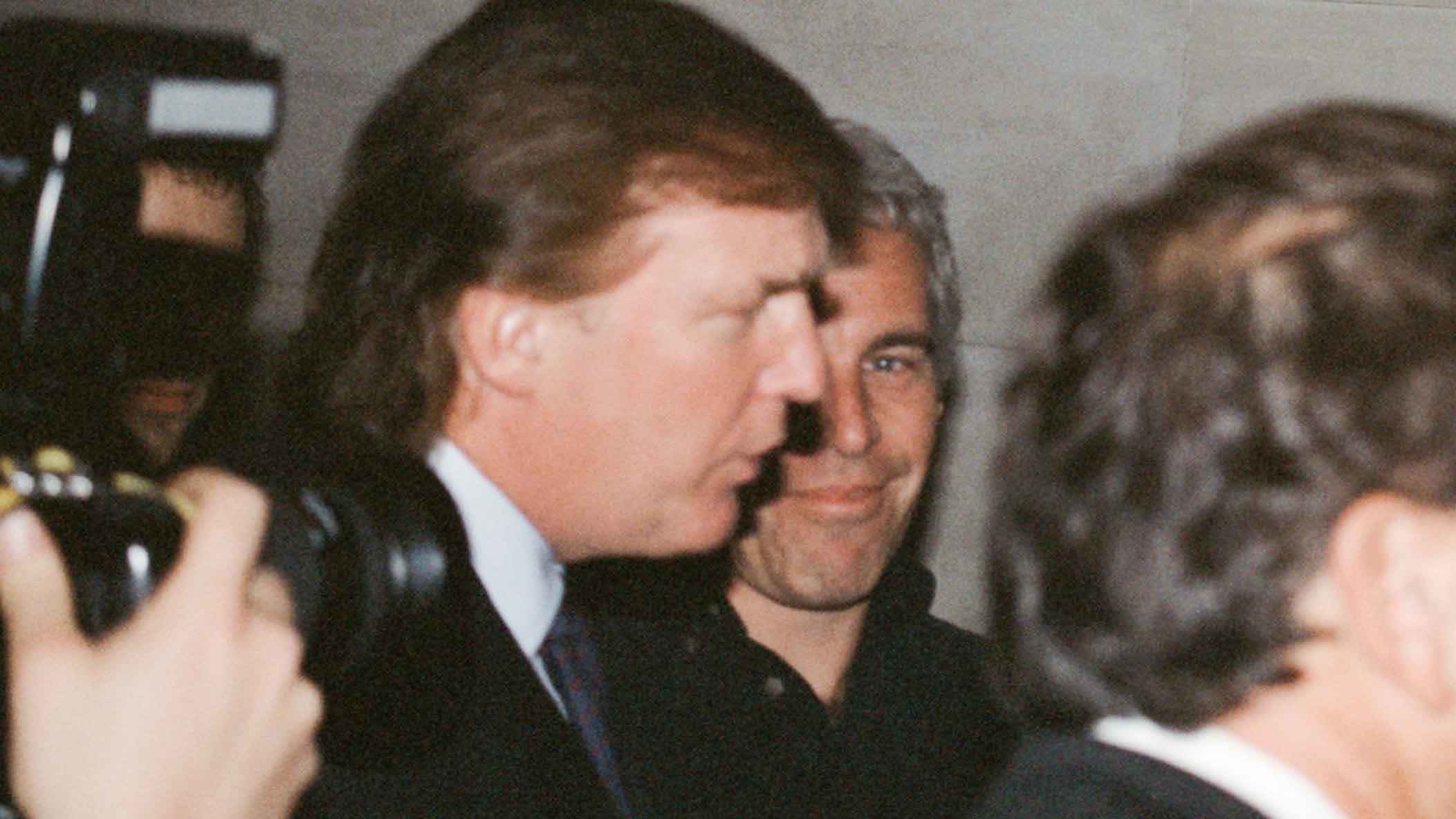 Donald Trump and Jeffrey Epstein at a Victoria's Secret Angels event in 1997.