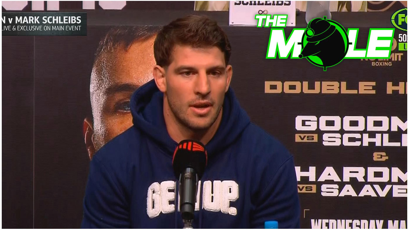 Curtis Scott at a press conference ahead of his fight with Joey Leilua.