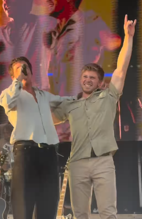 Robert Irwin joined Role Model onstage in Perth over the weekend.