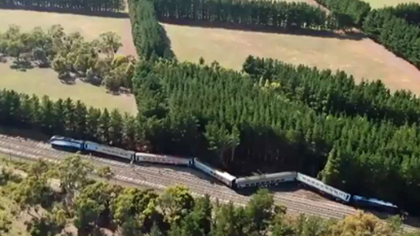 Wallan train derailment ariel