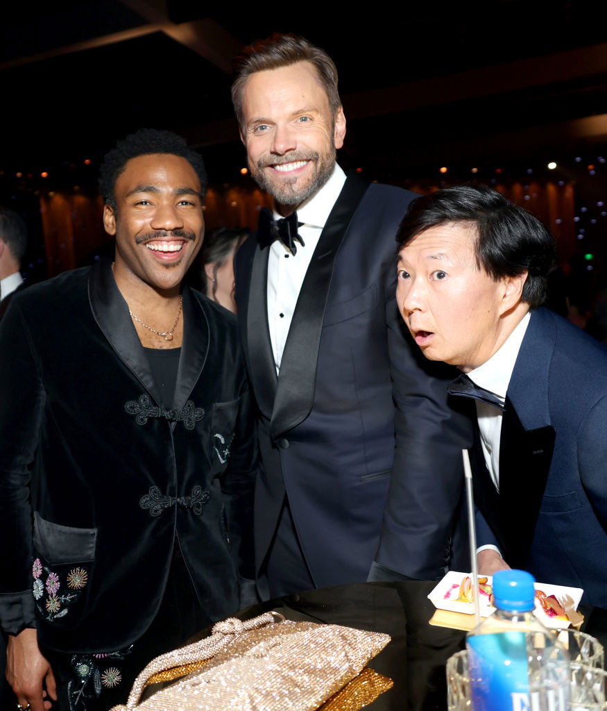 LOS ANGELES, CALIFORNIA - JANUARY 15: (L-R) Donald Glover, Joel McHale and Ken Jeong attend the 75th Primetime Emmy Awards Governor's Gala at Los Angeles Convention Center on January 15, 2024 in Los Angeles, California. (Photo by Matt Winkelmeyer/GA/The Hollywood Reporter via Getty Images)