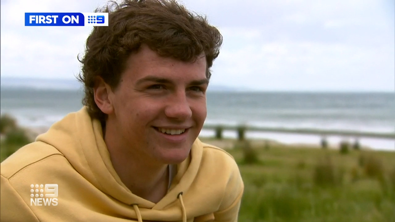 A Victorian teenager is lucky to have his foot after it was punctured to the bone by a shark in Portland.