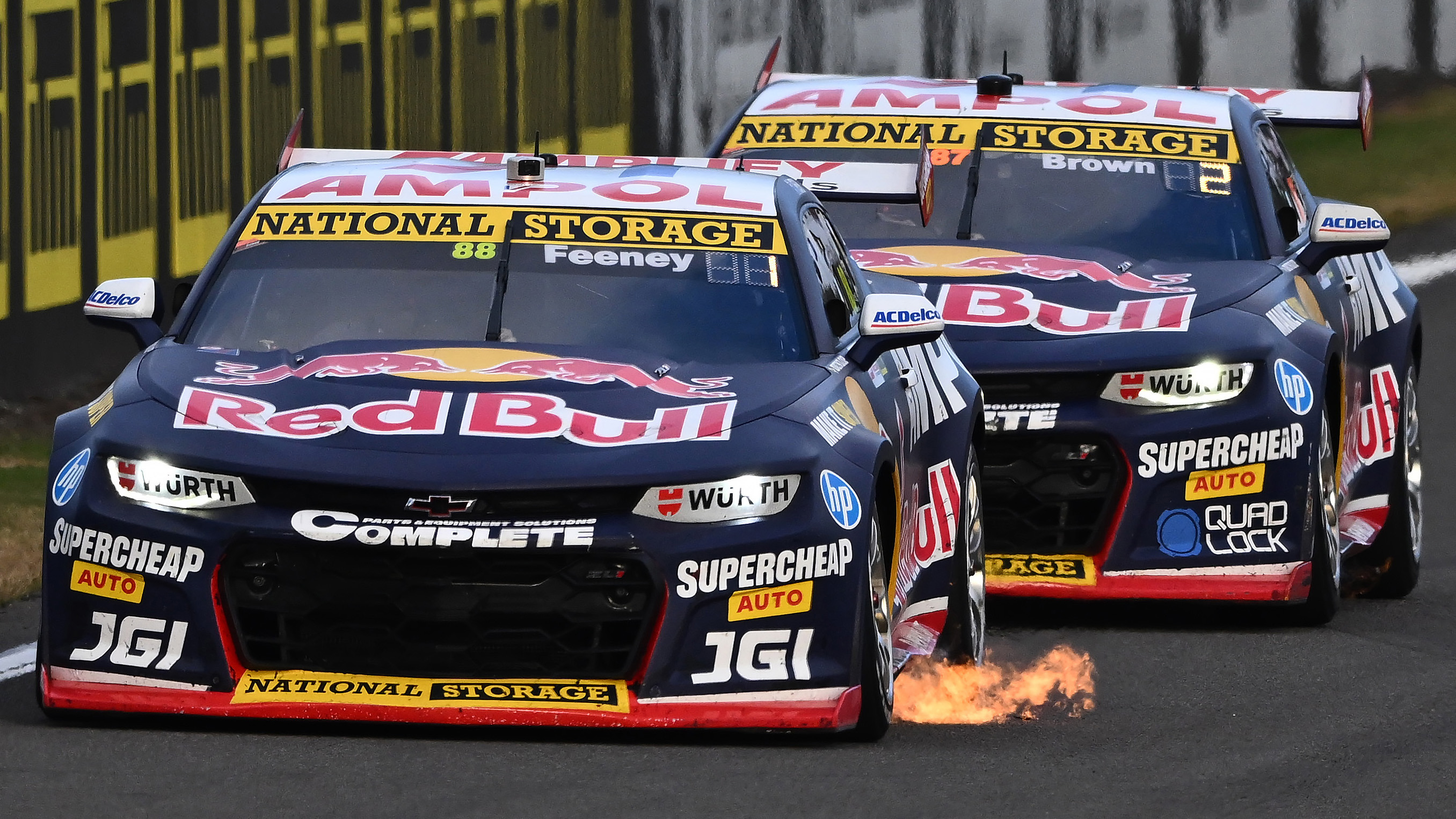 Broc Feeney leads Triple Eight Race Engineering teammate Will Brown during Taupo Super400.