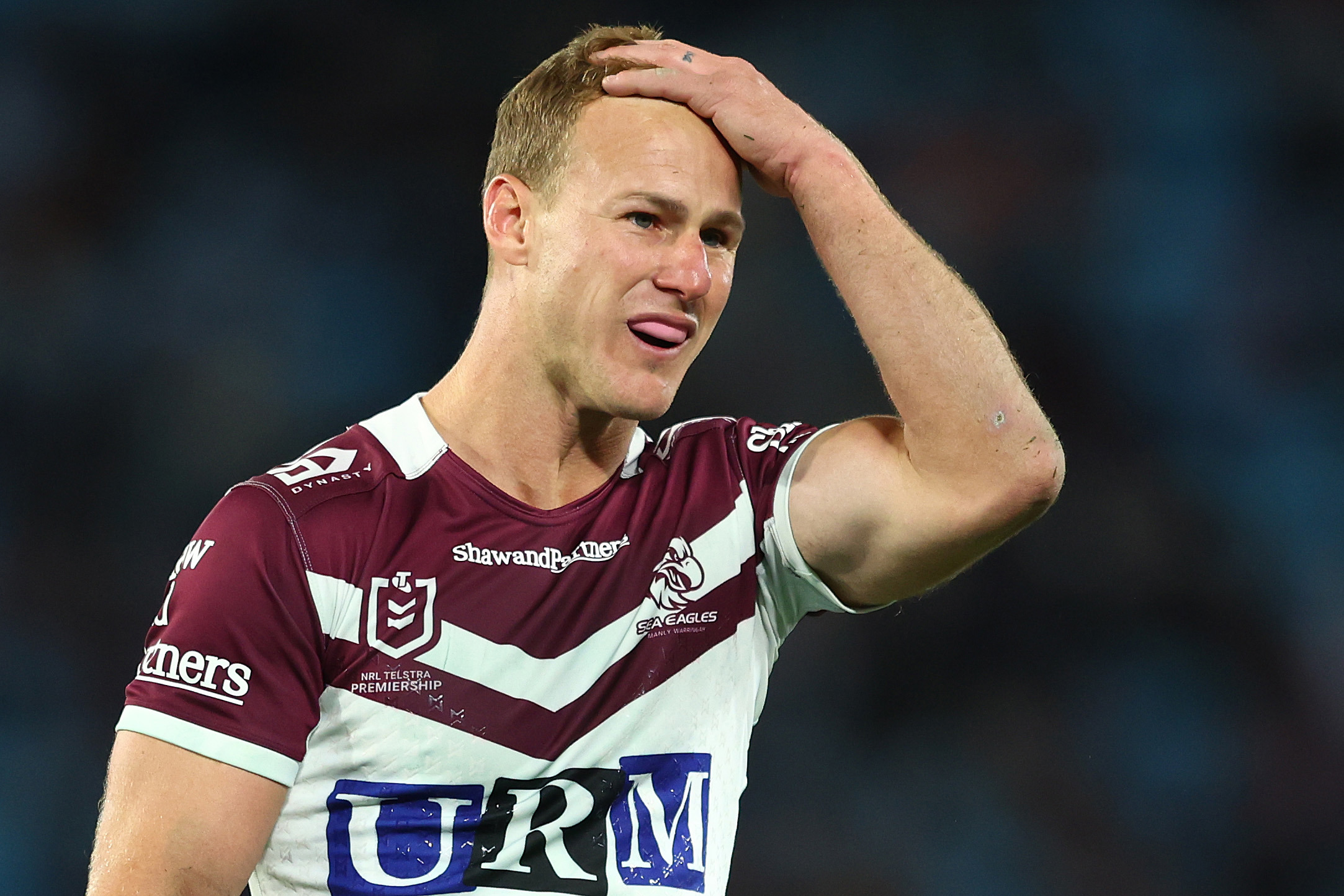 Daly Cherry-Evans of the Sea Eagles looks on during the round 15 NRL match between Gold Coast Titans and Manly Sea Eagles at Cbus Super Stadium, on June 13, 2025, in Gold Coast, Australia. (Photo by Chris Hyde/Getty Images)