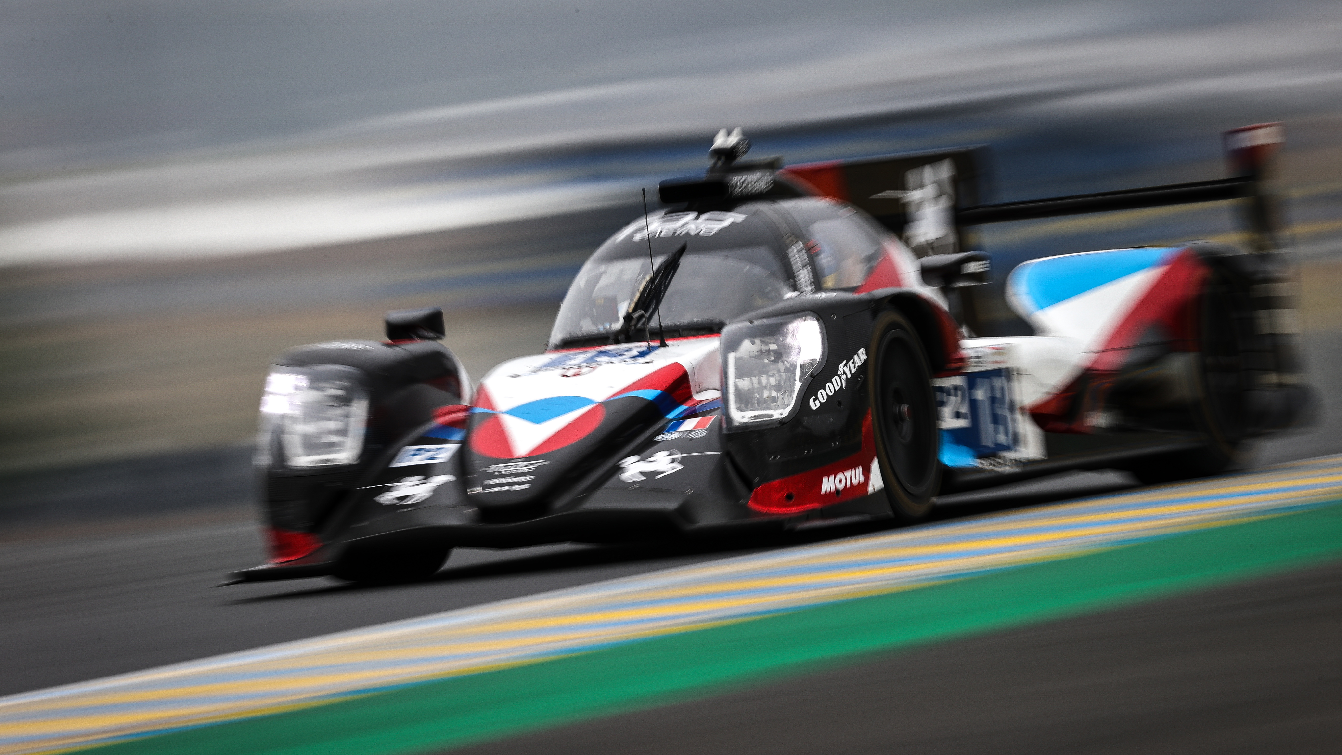 The #13 TDS Racing LMP2 of Philippe Cimadomo, Mathias Beche, and Tijmen van der Helm in action during testing for the Le Mans 24hr. Photo: James Moy/Getty Images