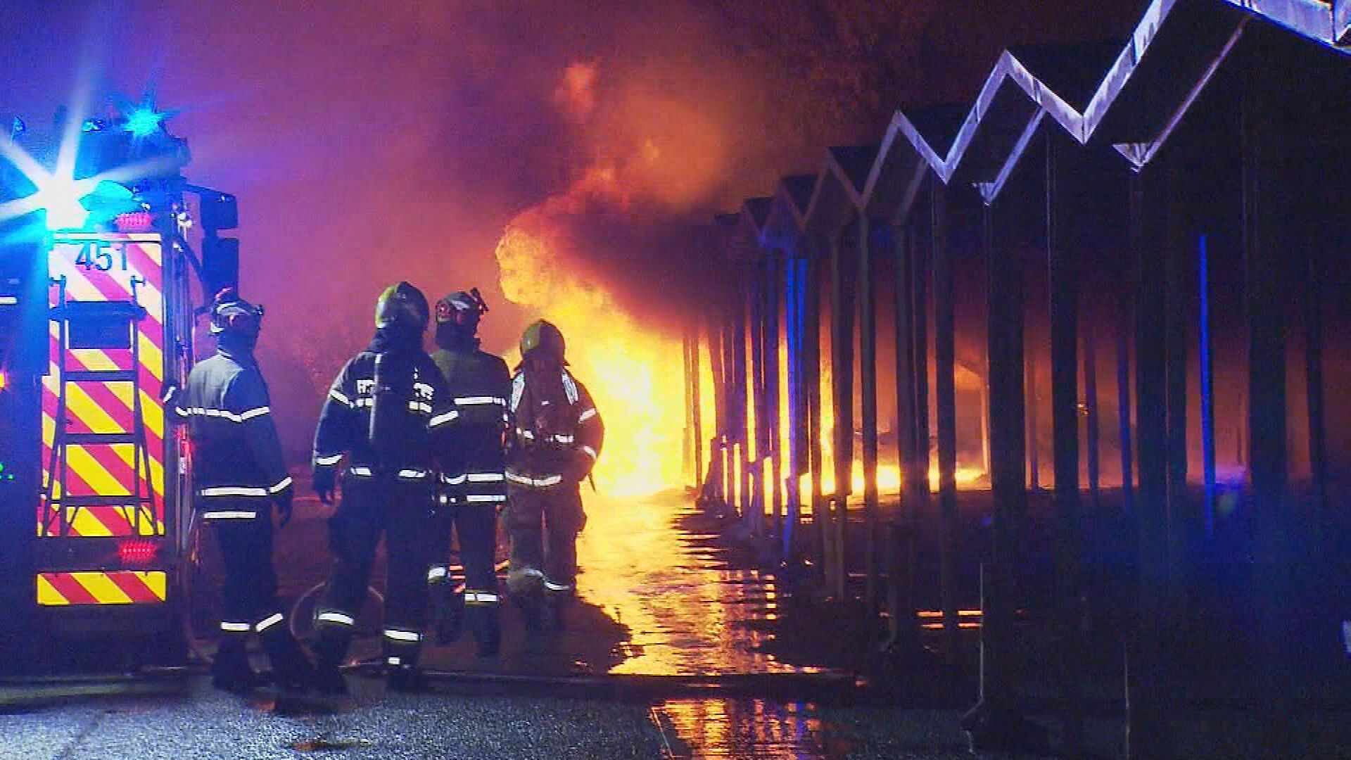 The fire was burning dangerously close to homes at Brooklyn Park in Adelaide's west.