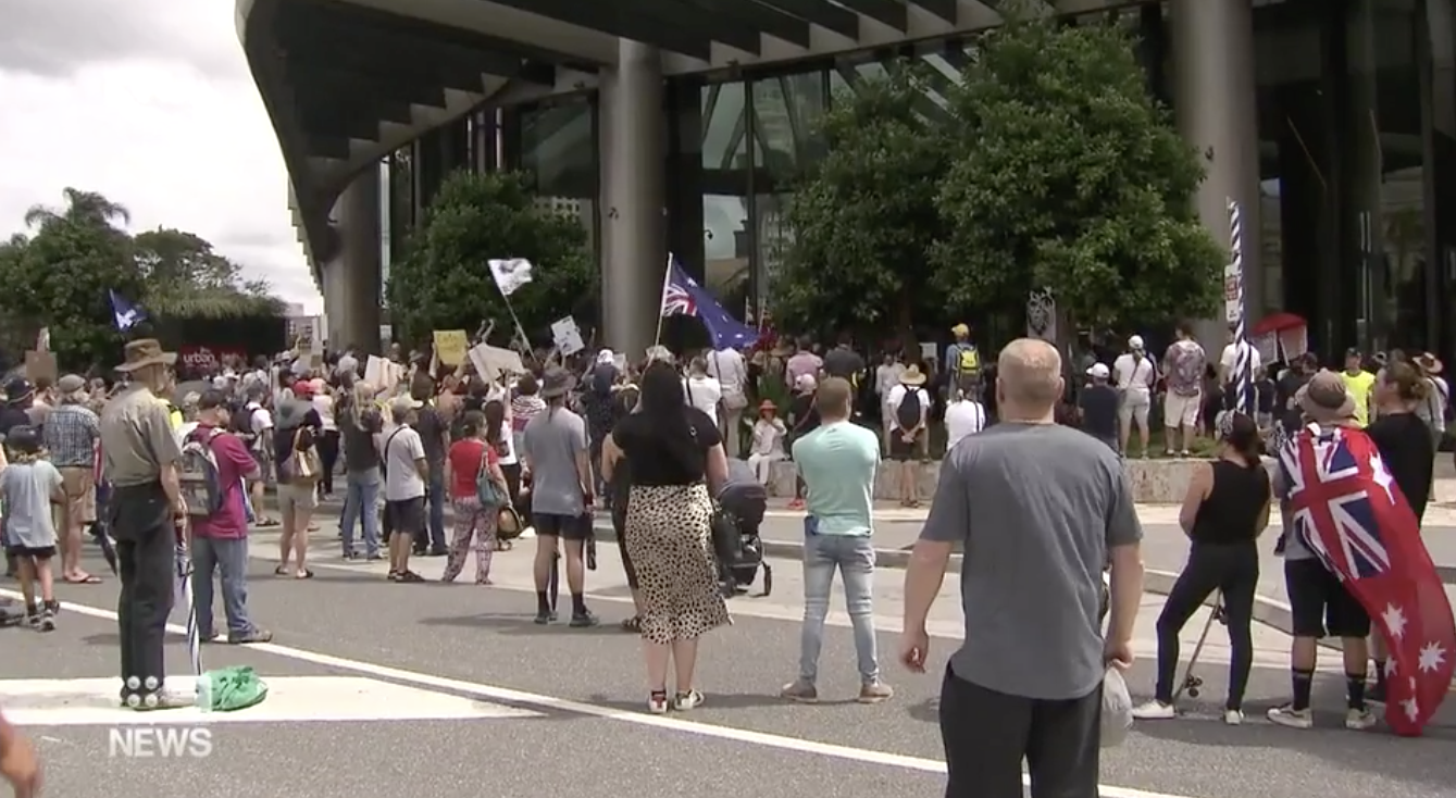 Brisbane anti-vaxxers protest restrictions