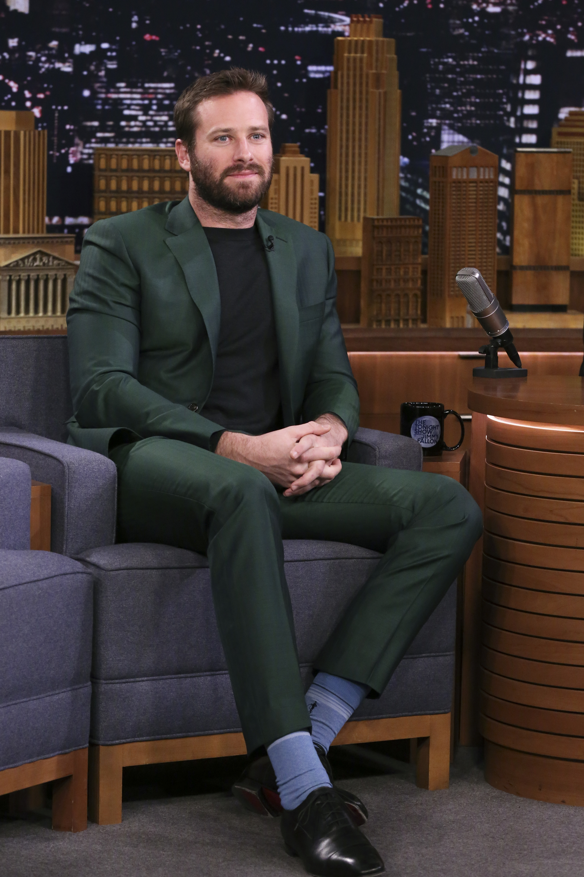Actor Armie Hammer during a taping of The Tonight Show Starring Jimmy Fallon on March 20, 2019.
