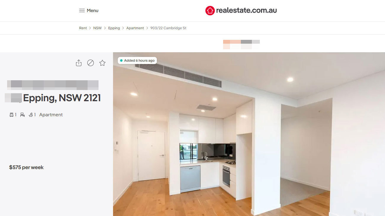 A cached version of the real estate advertisement, which has since been taken down.