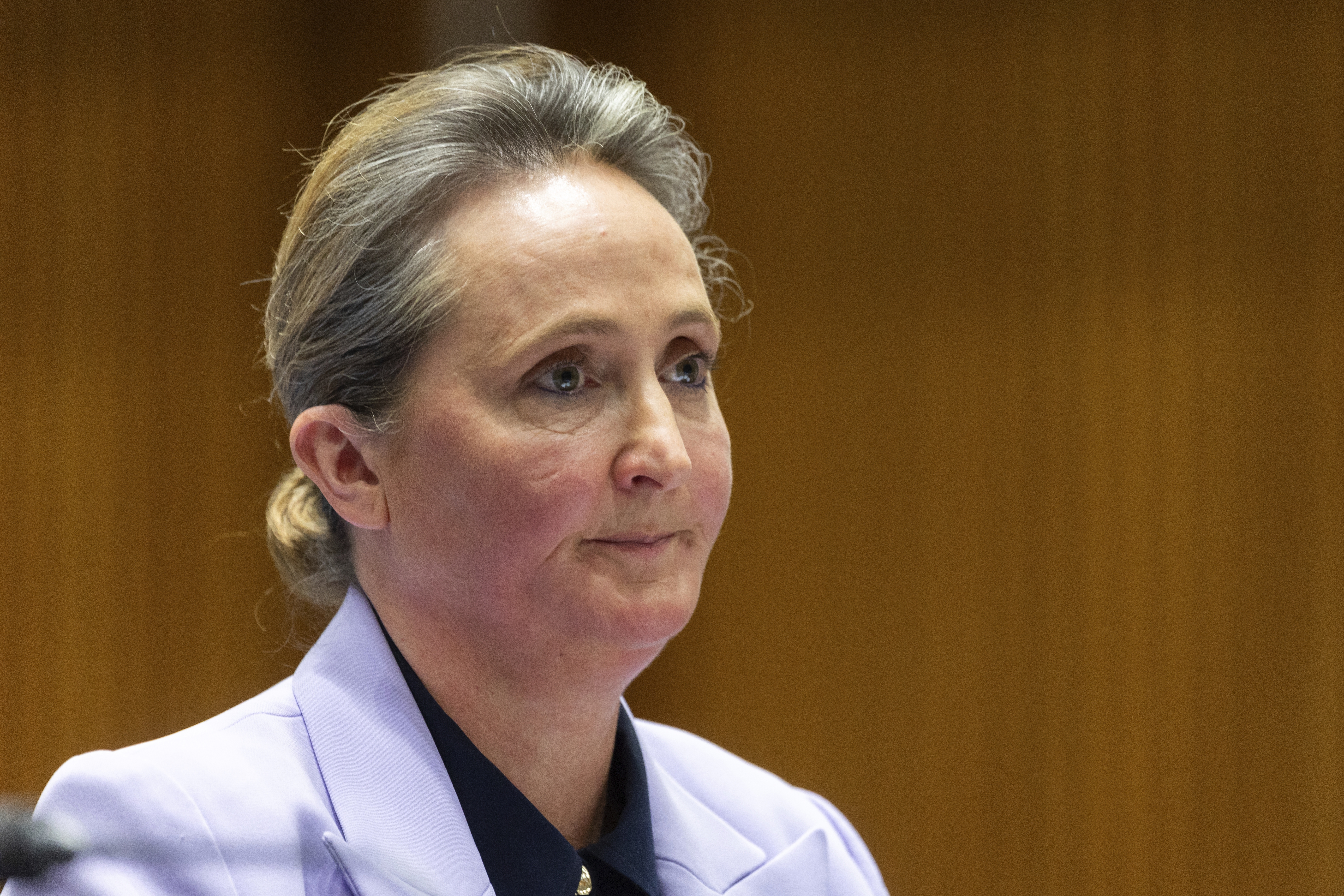 Vanessa Hudson, Qantas CEO and Managing Director, during a Senate hearing