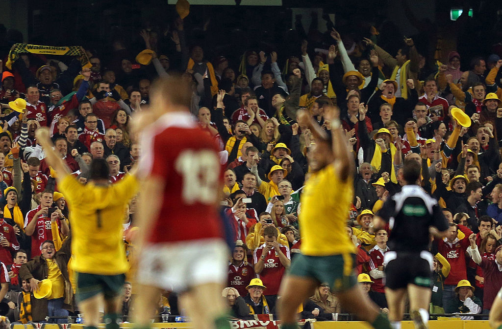 The Wallabies beat the British & Irish Lions at Etihad Stadium in 2013 in Melbourne.