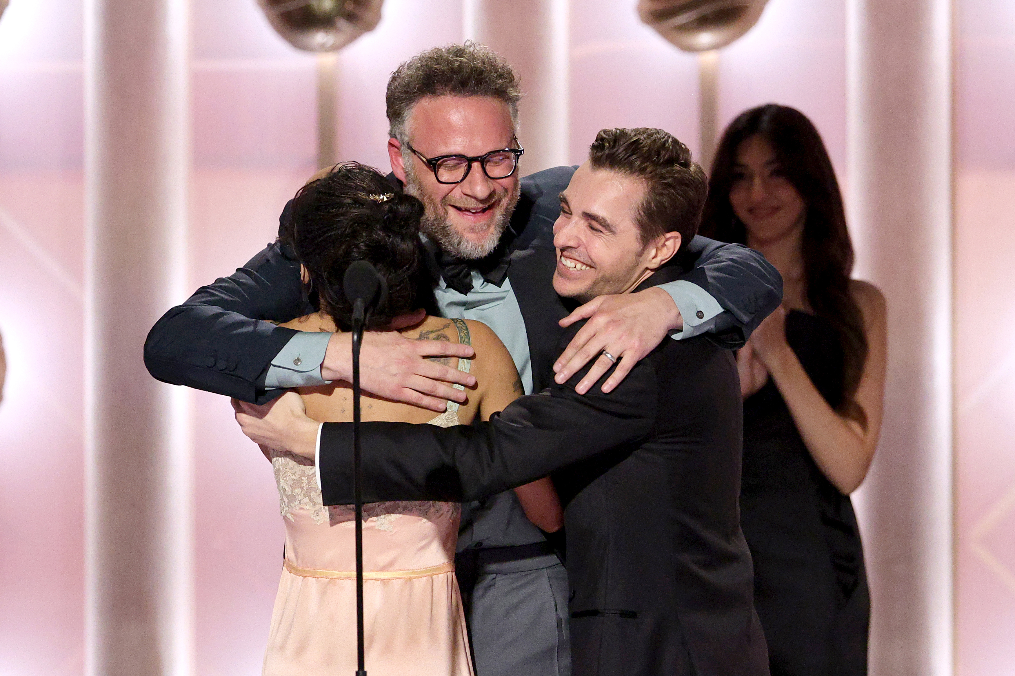 Zoë Kravitz and Dave Franco present the Best Performance by a Lead Actor in a TV Series  Musical or Comedy Award for 