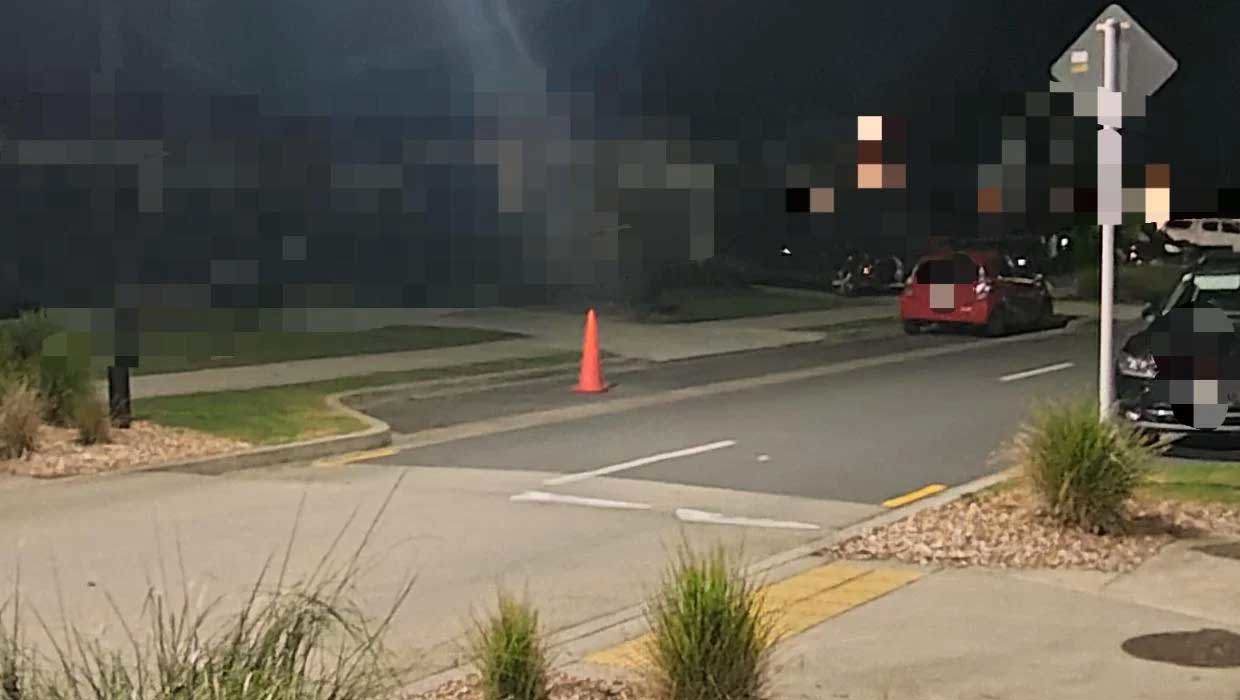 The cone in the parking spot on a Milldale street.