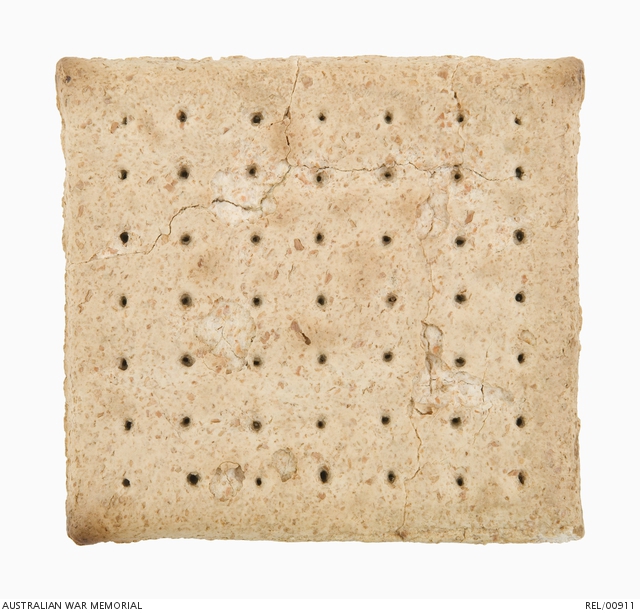 Ration biscuits were sometimes ﻿known as an Anzac biscuit, Anzac tile or Hard Tack biscuit.