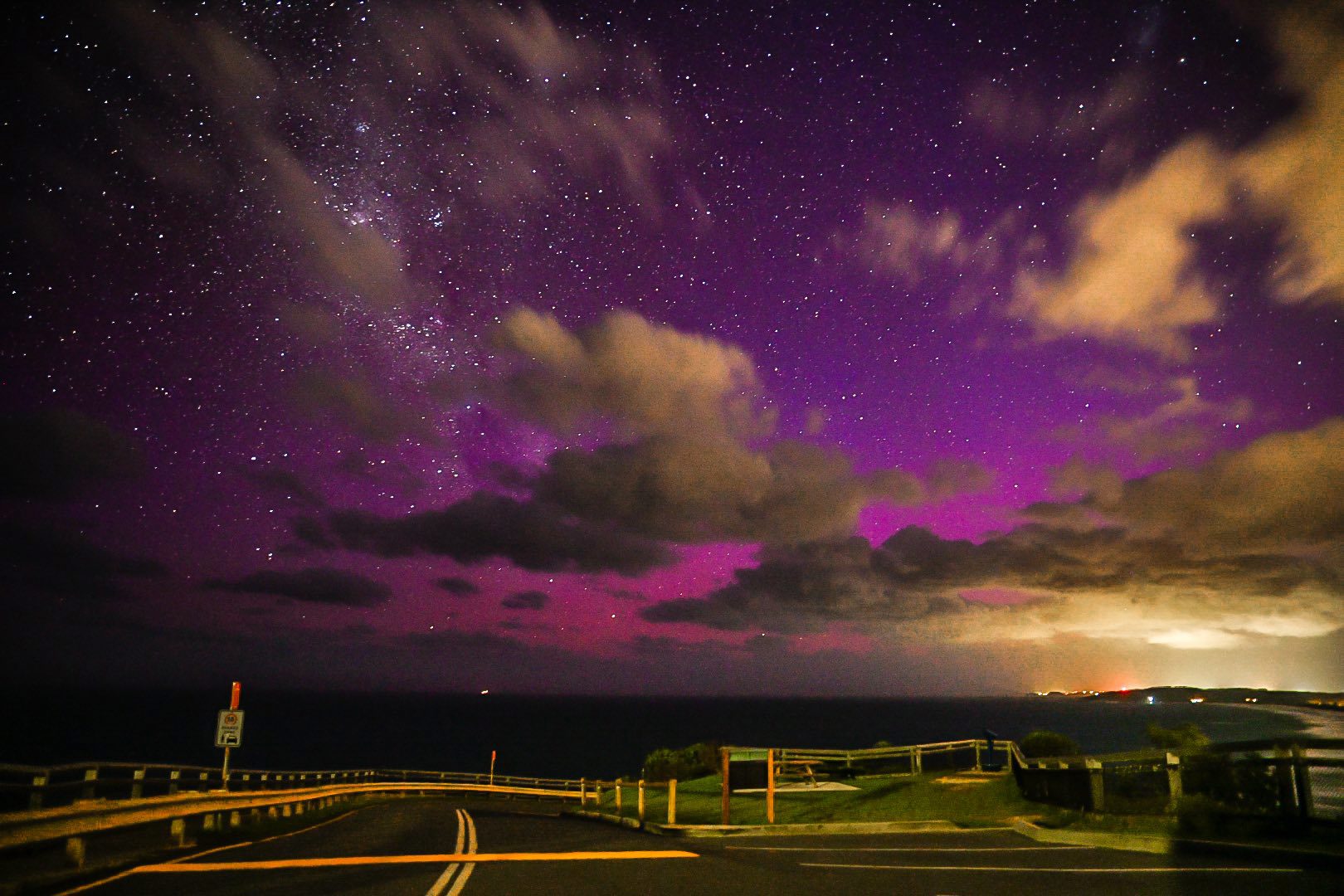 The aurora australis on January 20 as captured by Byron Bay local Sarah Archibald.
