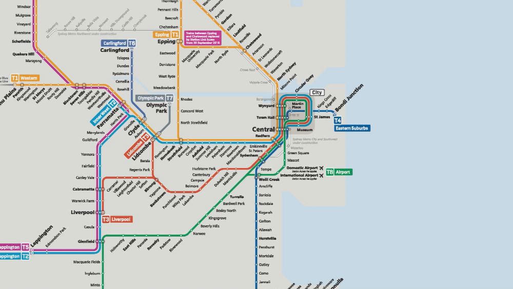 Sydney train line map.