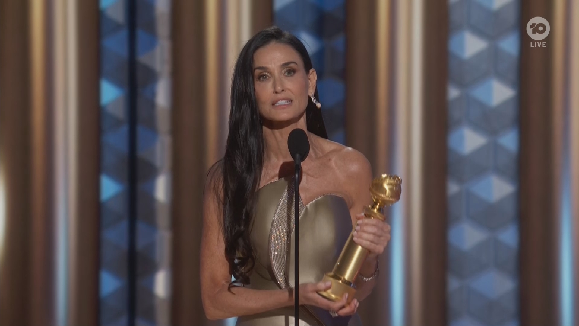 Demi Moore's emotional Golden Globes 2025 acceptance speech.