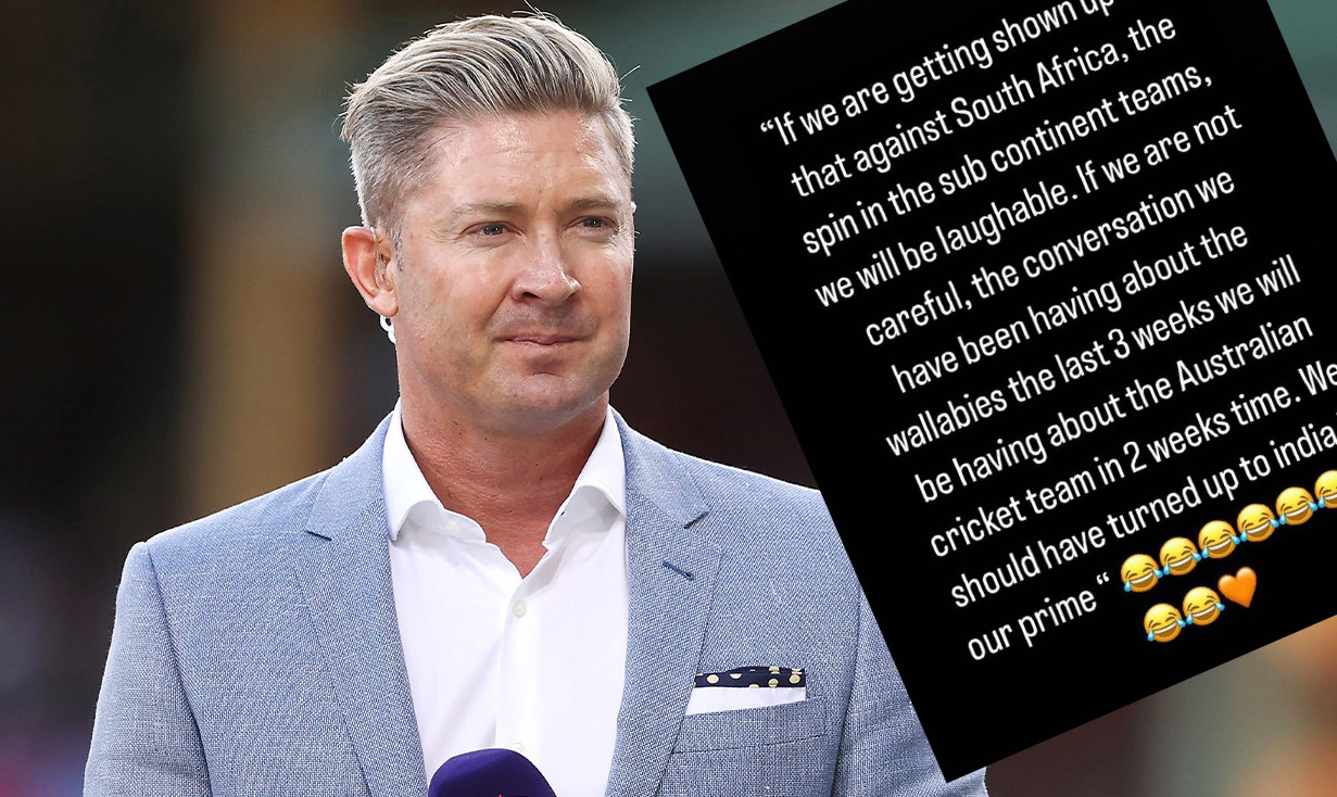 Michael Clarke has been whacked by Adam Zampa.