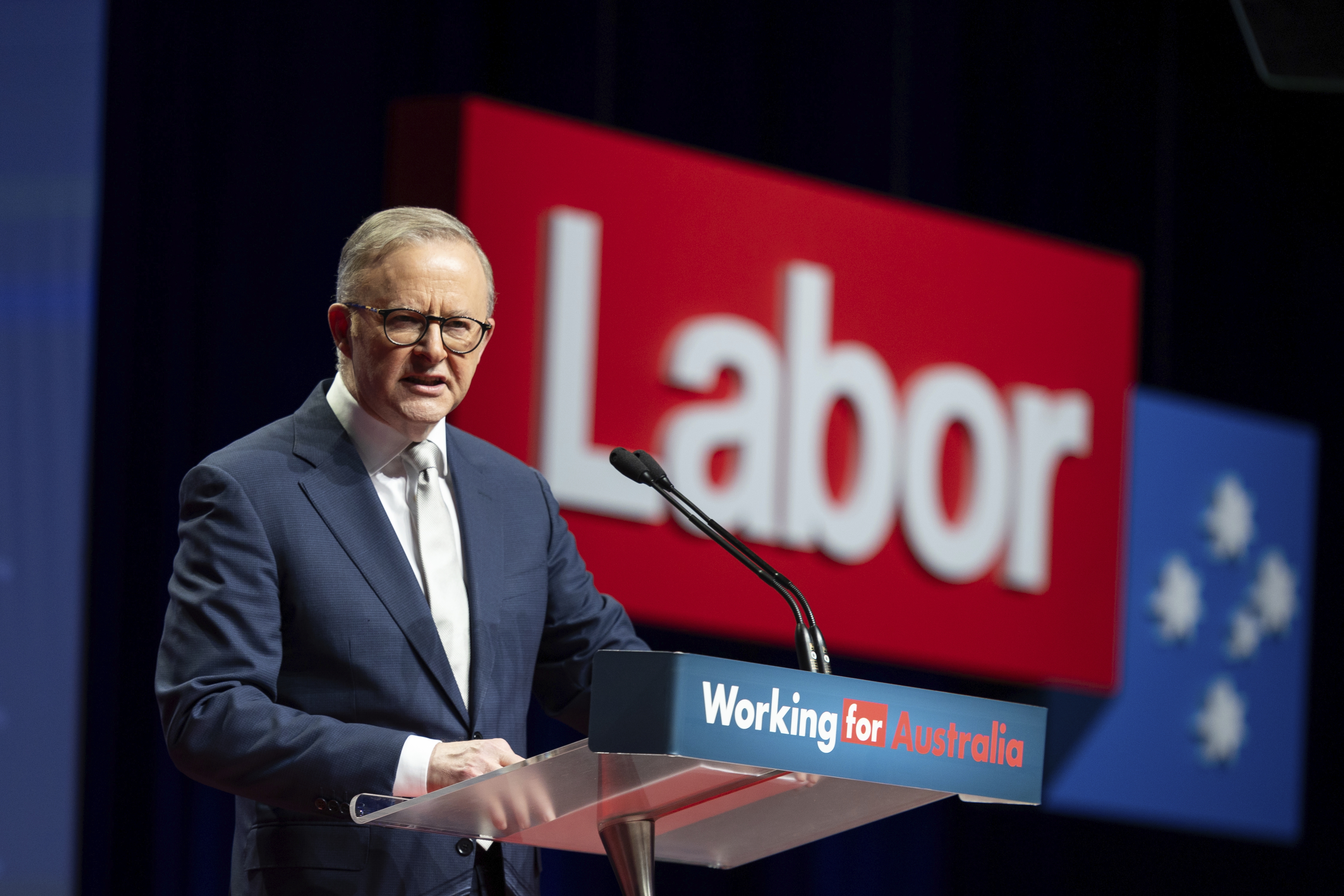 Prime Minister Anthony Albanese during the Australian Labor Party (ALP) National Conference in Brisbane