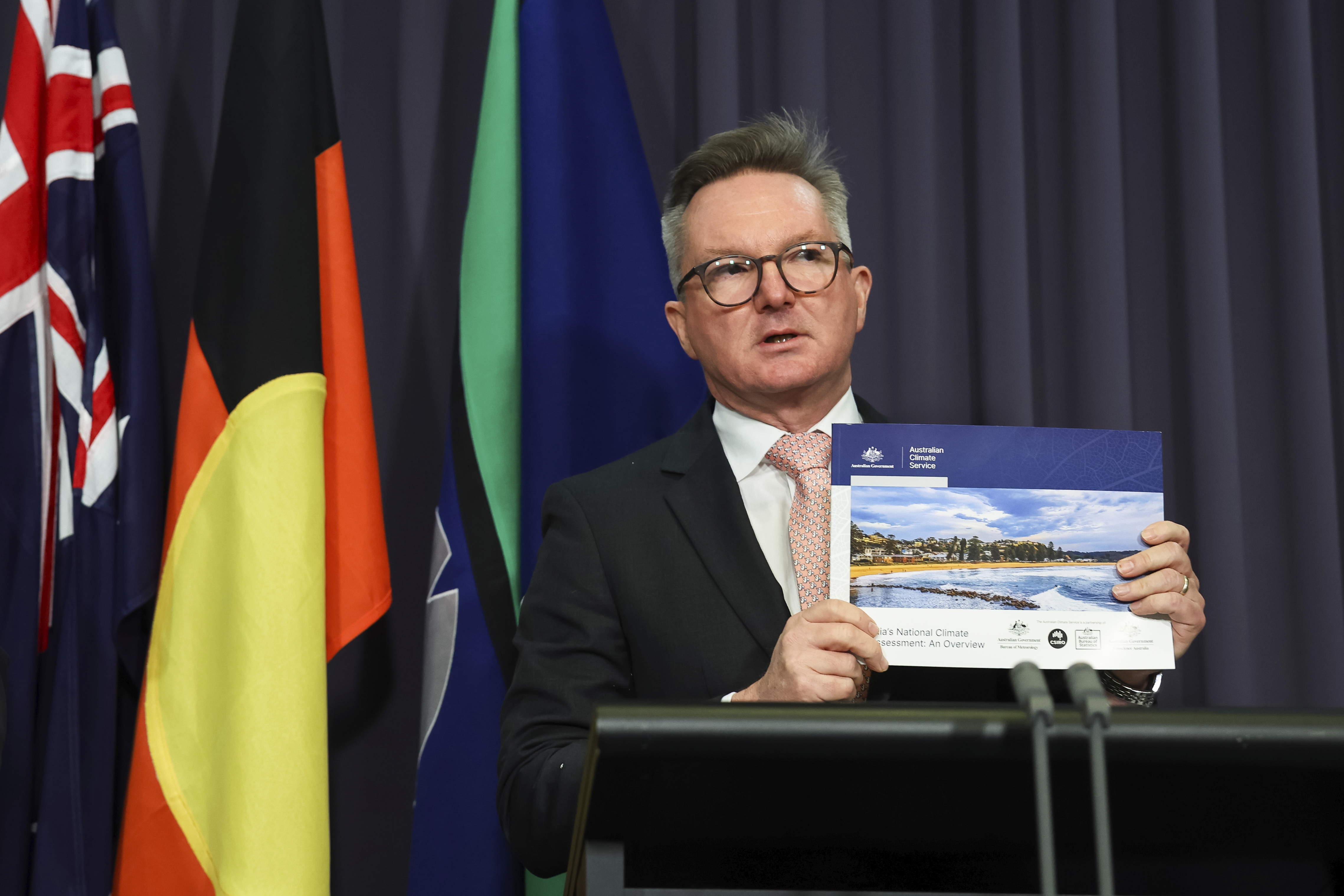 Minister for Climate Change and Energy Chris Bowen at a press conference at Parliament House in Canberra on Monday 15 September 2025.