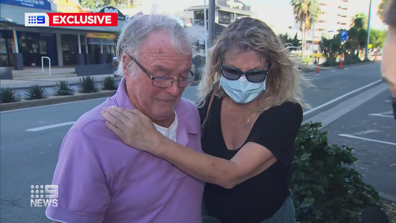 An elderly Queensland man and his stepdaughter have spoken of their heartbreak after being told they can't see their dying wife and mother in a NSW hospital.