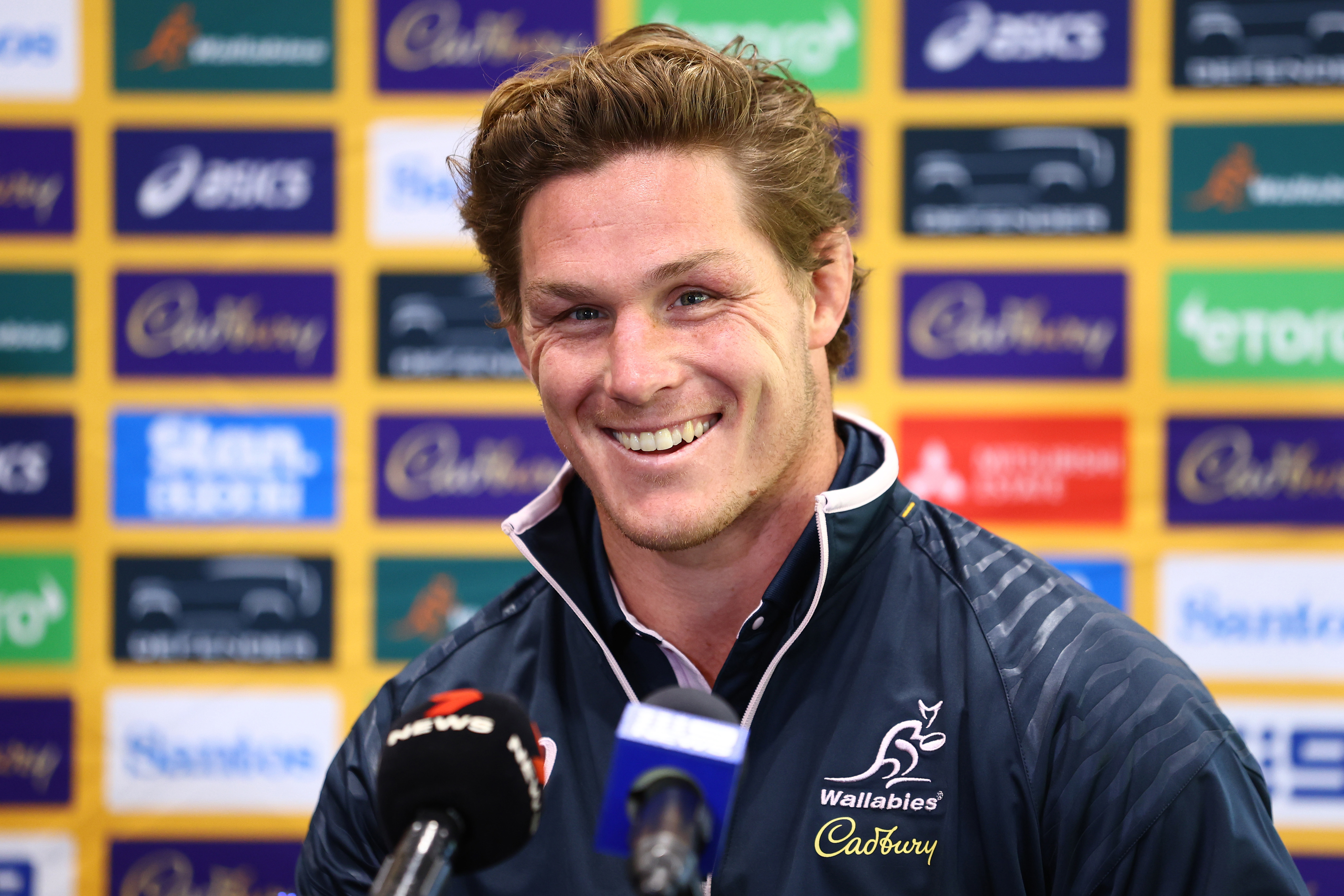 Co-captain Michael Hooper speaks to media during the Wallabies Rugby Championship squad announcement.