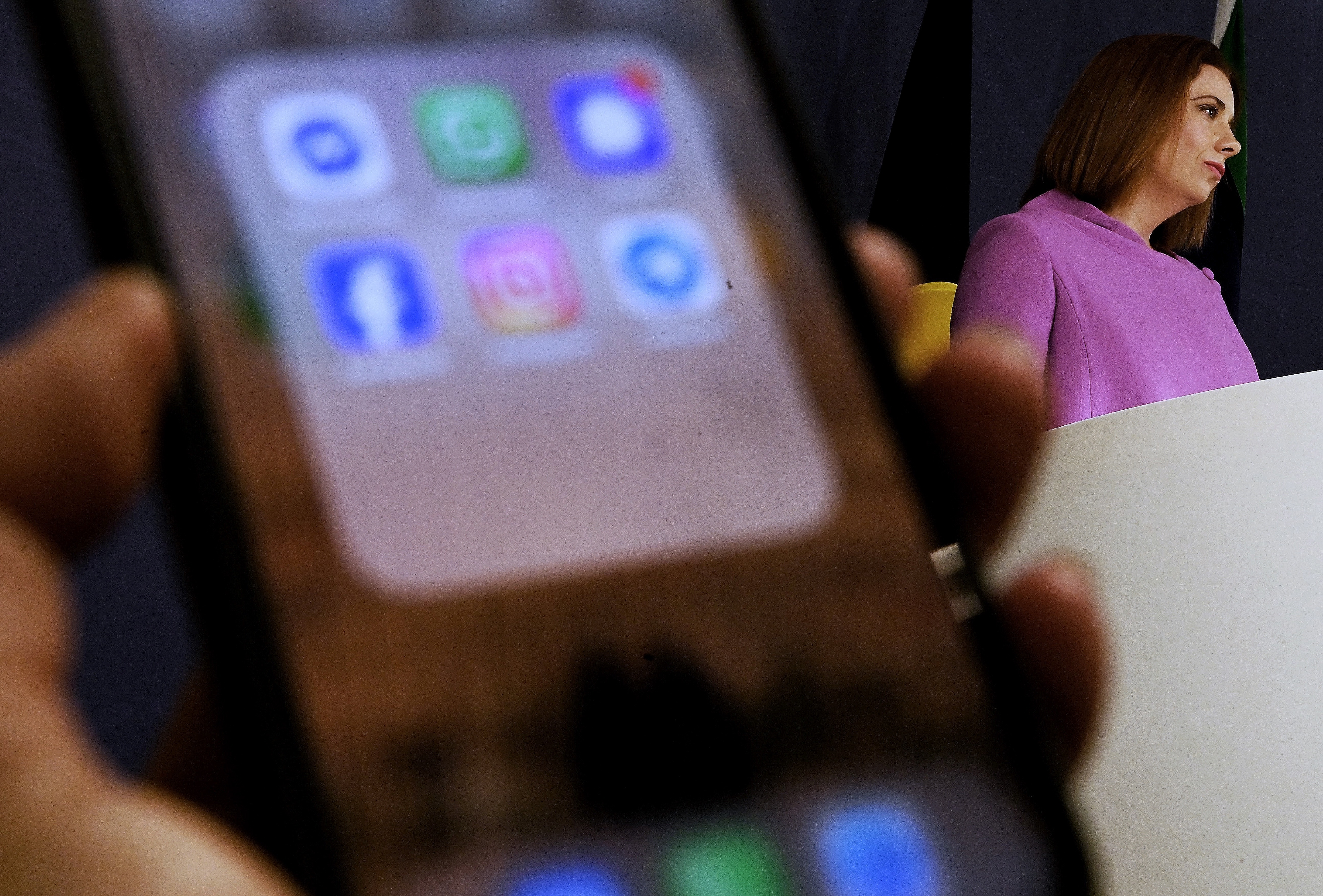 Federal Minister for Communications Anika Wells during a press conference where they released new guidance to provide clear directions for platforms as part of the Australian Governments world-leading under-16 social media laws. Sydney, NSW. September 16, 2025.